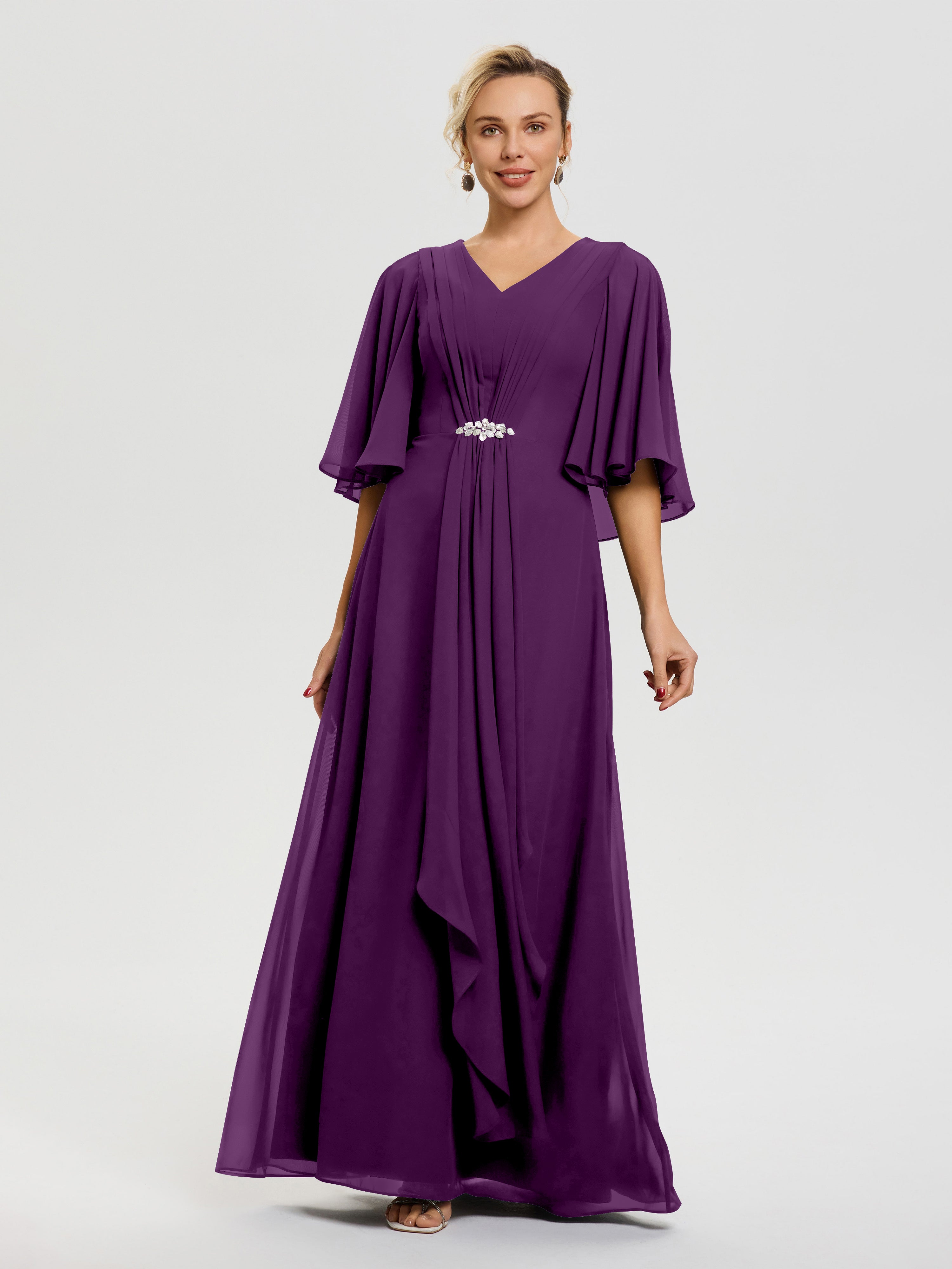 mother of the bride dresses flowy Amazon.com: LIPOSA Custom Made Mother of the Bride Dresses A Line V Neck Cold Shoulder Long Sleeves High Low Chiffon Evening Gowns Burgundy : Clothing, Shoes & Jewelry