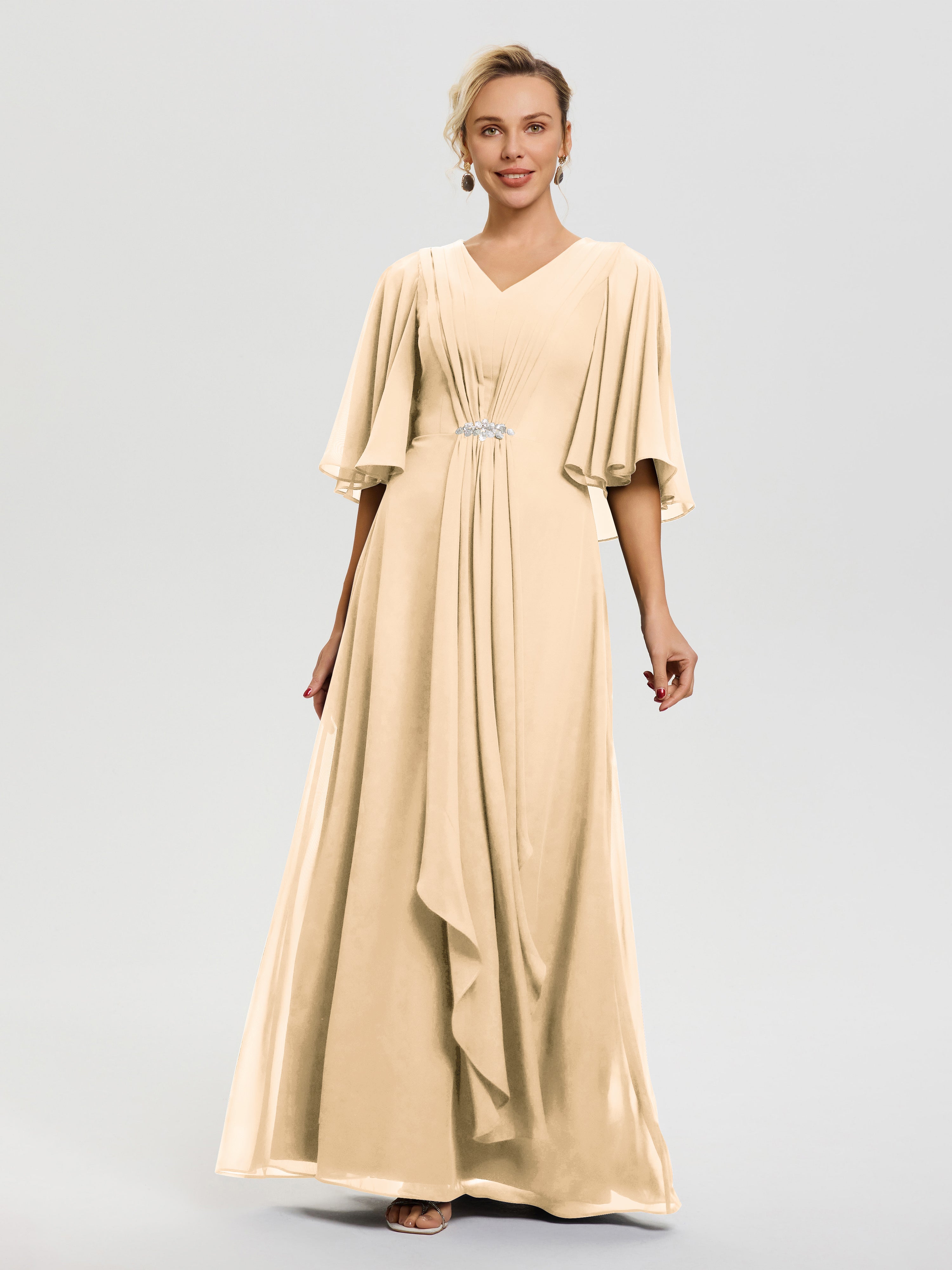 slim fit dress slacks Charming Retreat Cut-Out Maxi In Peach main image 1