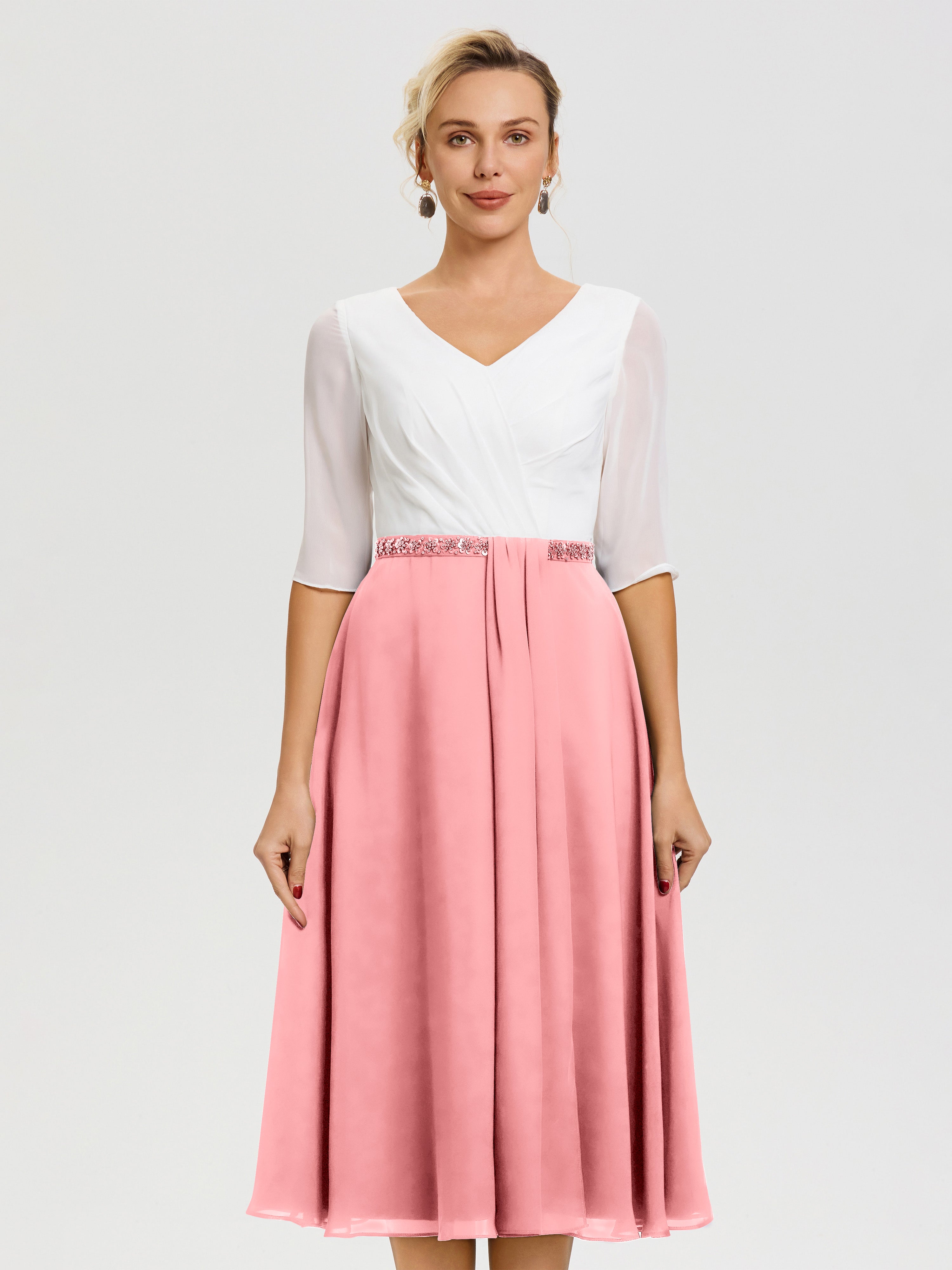 a line mob dresses J215012 Mikado Dress with Portrait Neckline a flattering A Mother Of The Bride Flamingo