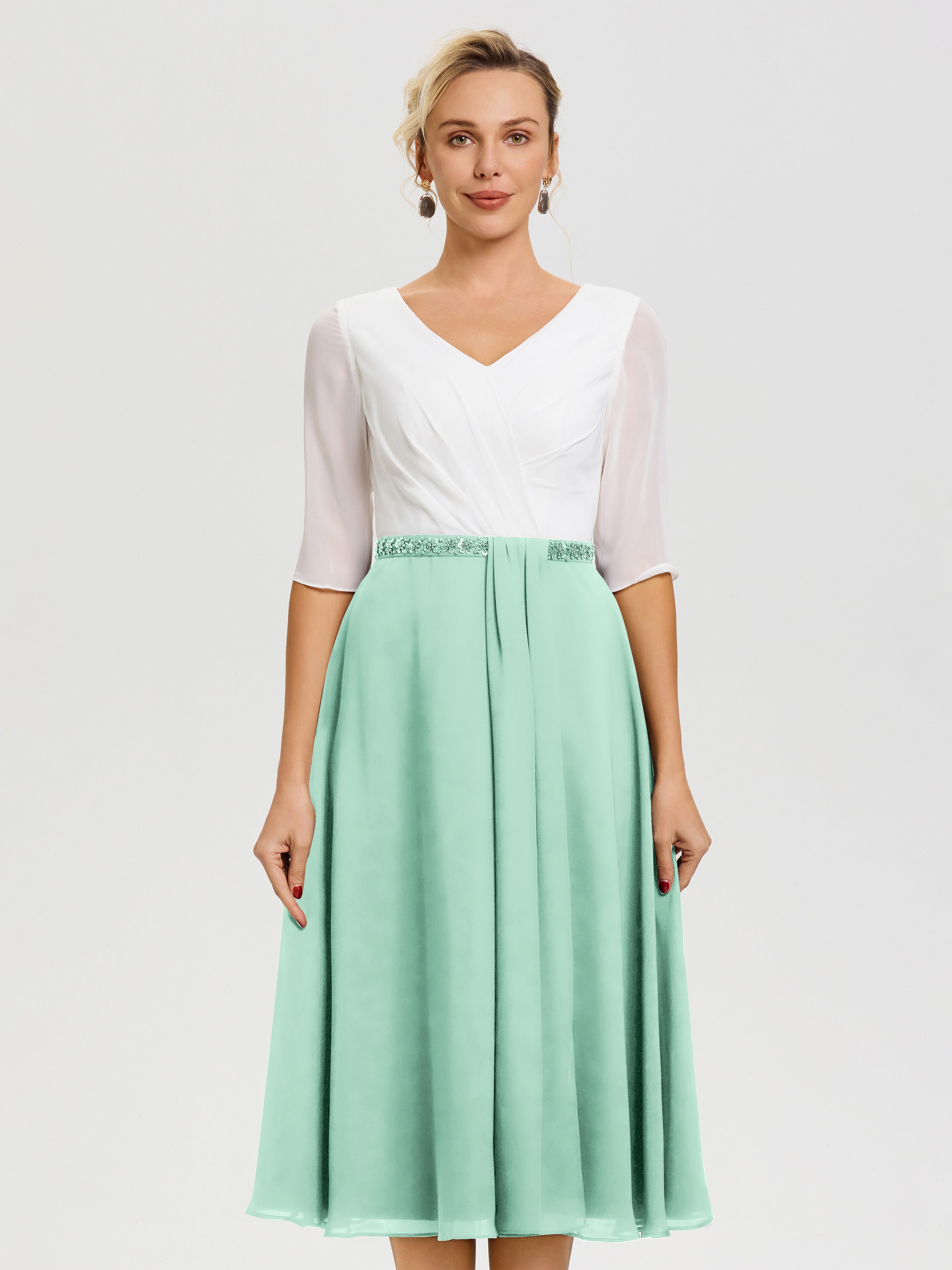 green and white mother of the bride dresses WEDTREND Women Sage Green A Line Long Mother of the Bride Dress with Sleeves Floral Notched Lapel Satin Wedding Guest Dress with Bow, Sage Green /