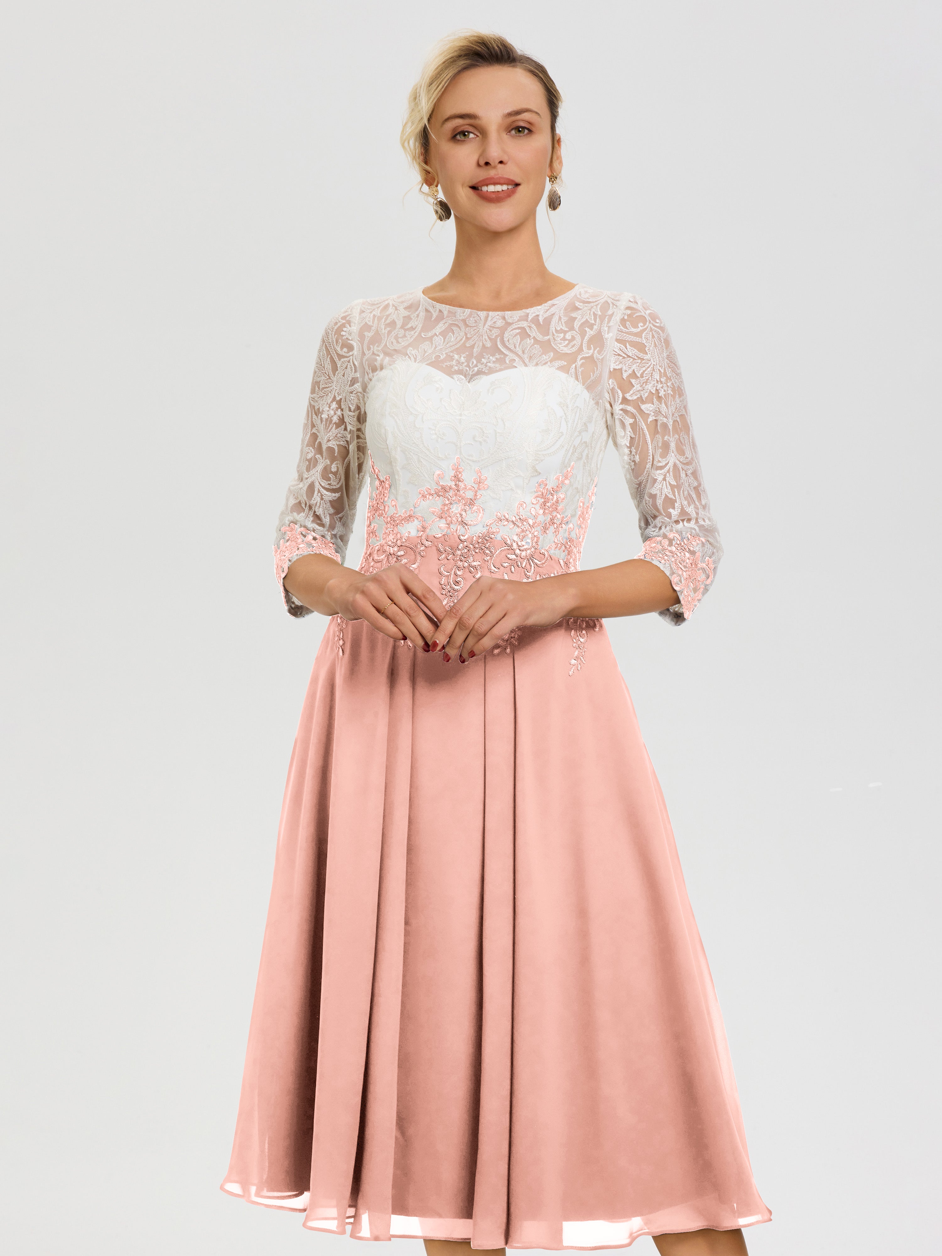 Coral Dress Mother Of The Bride Illusion Sleeves Sweetheart Lace Appli Coral Dress Mother Of The Bride Illusion Sleeves Sweetheart Lace Appli