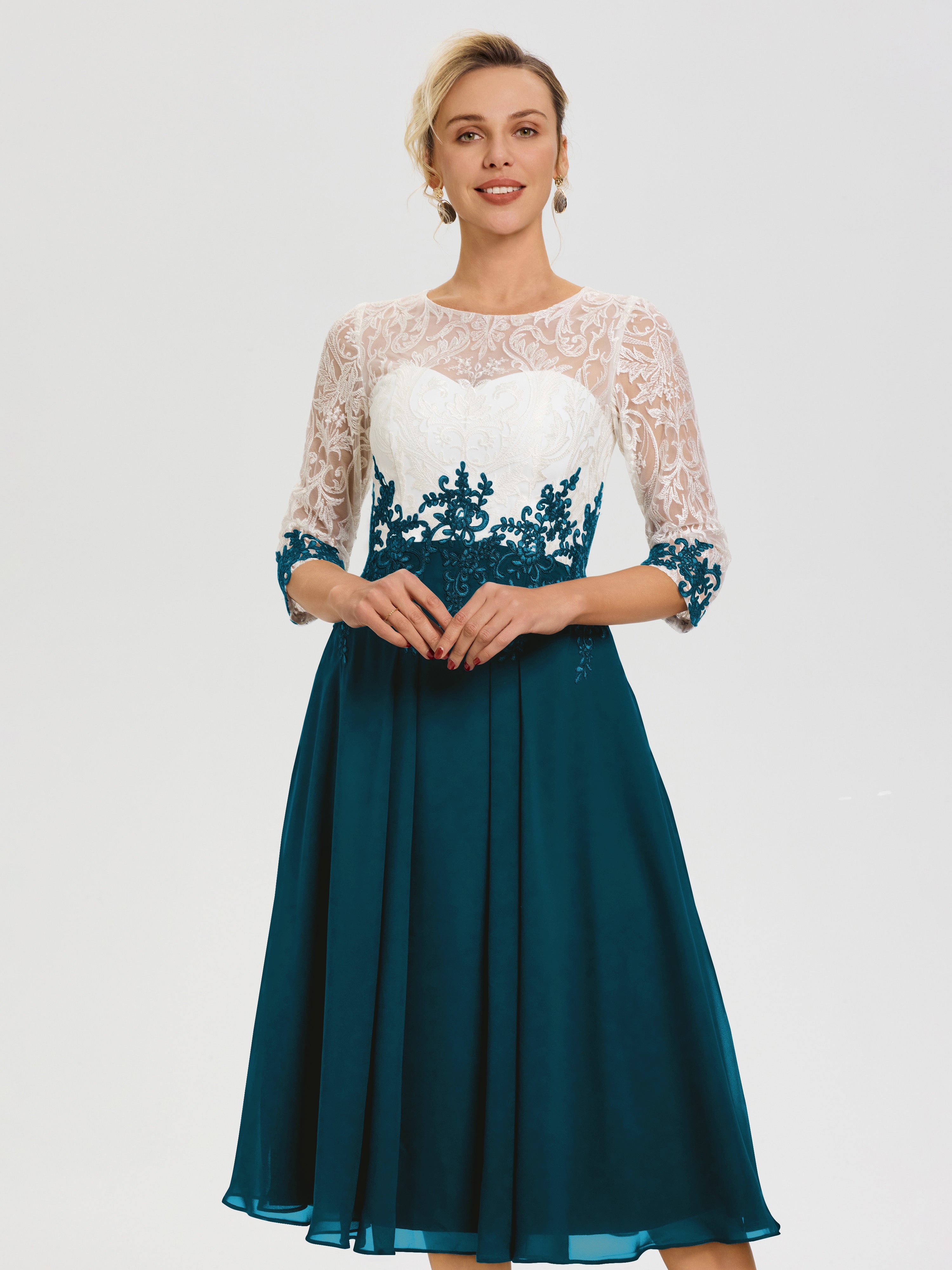 Ink Blue Mother Of The Bride Dress Near Me Illusion Sleeves Sweetheart