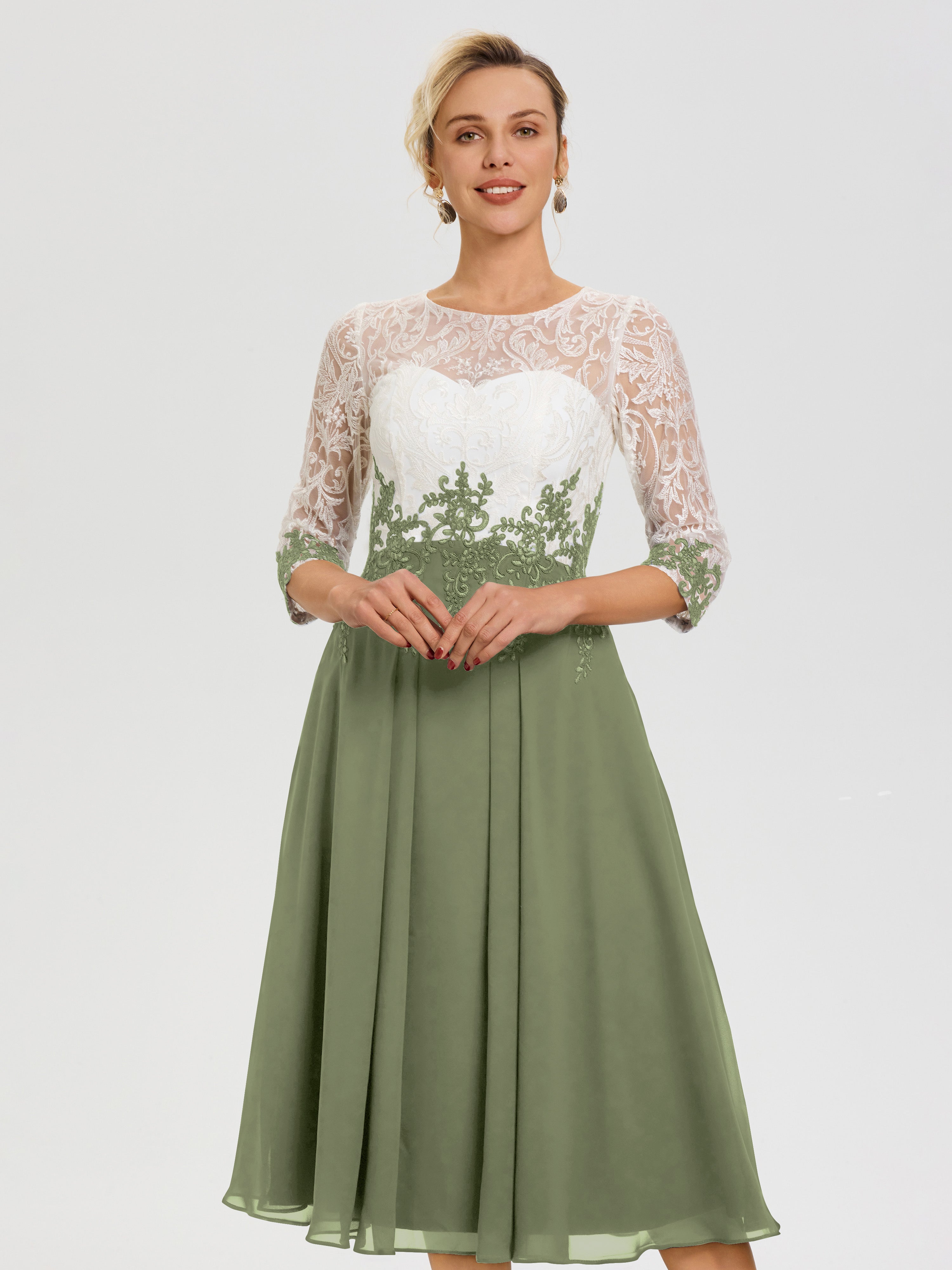 Olive Green Mother Of The Bride Dress Illusion Sleeves Sweetheart Lace Olive Green Mother Of The Bride Dress Illusion Sleeves Sweetheart Lace