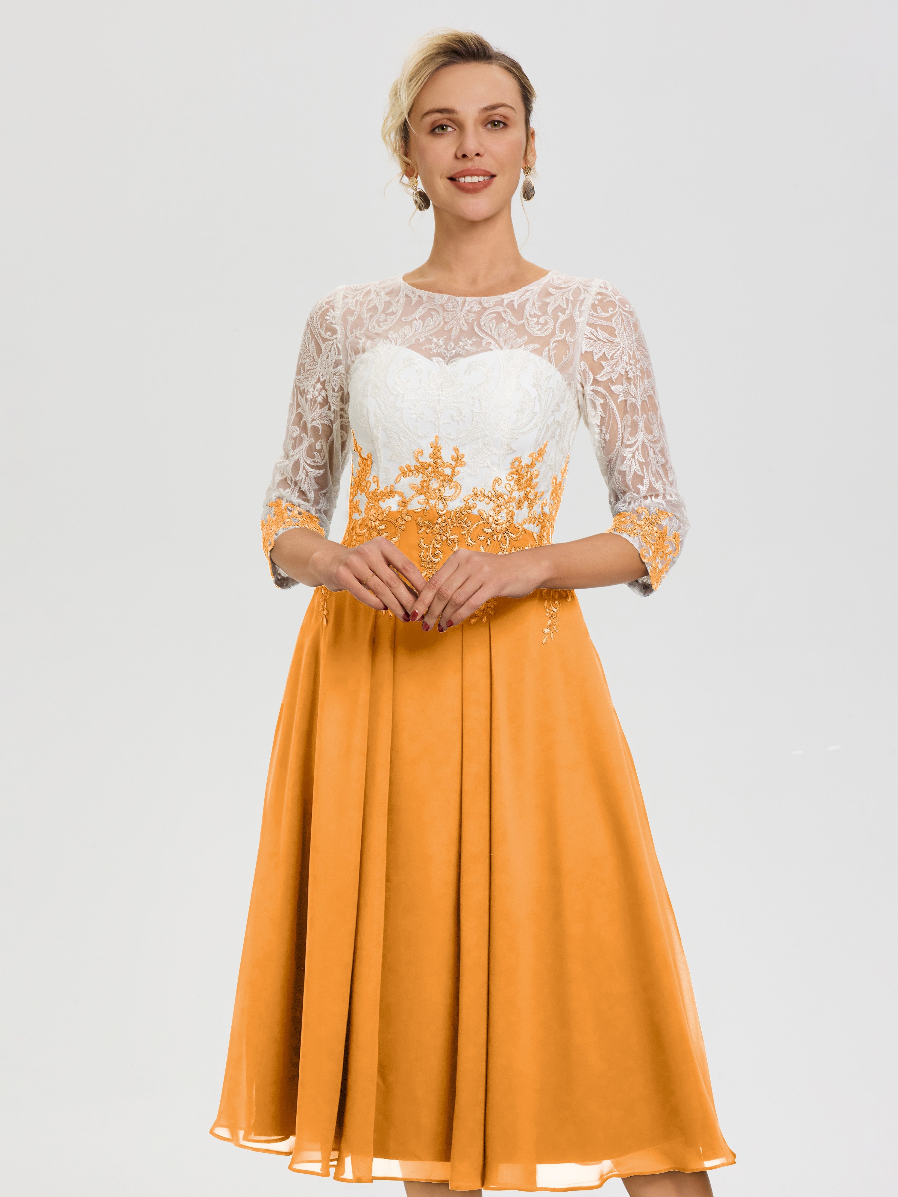 Tangerine Orange Tea Dress Mermaid Bateau Neckline Tea Length Puff Sleeves Satin Long Bridesmaid Dresses Dress Tangerine Orange Tea Dress Mermaid Bateau Neckline Tea Length Puff Sleeves Satin Long Bridesmaid Dresses Dress