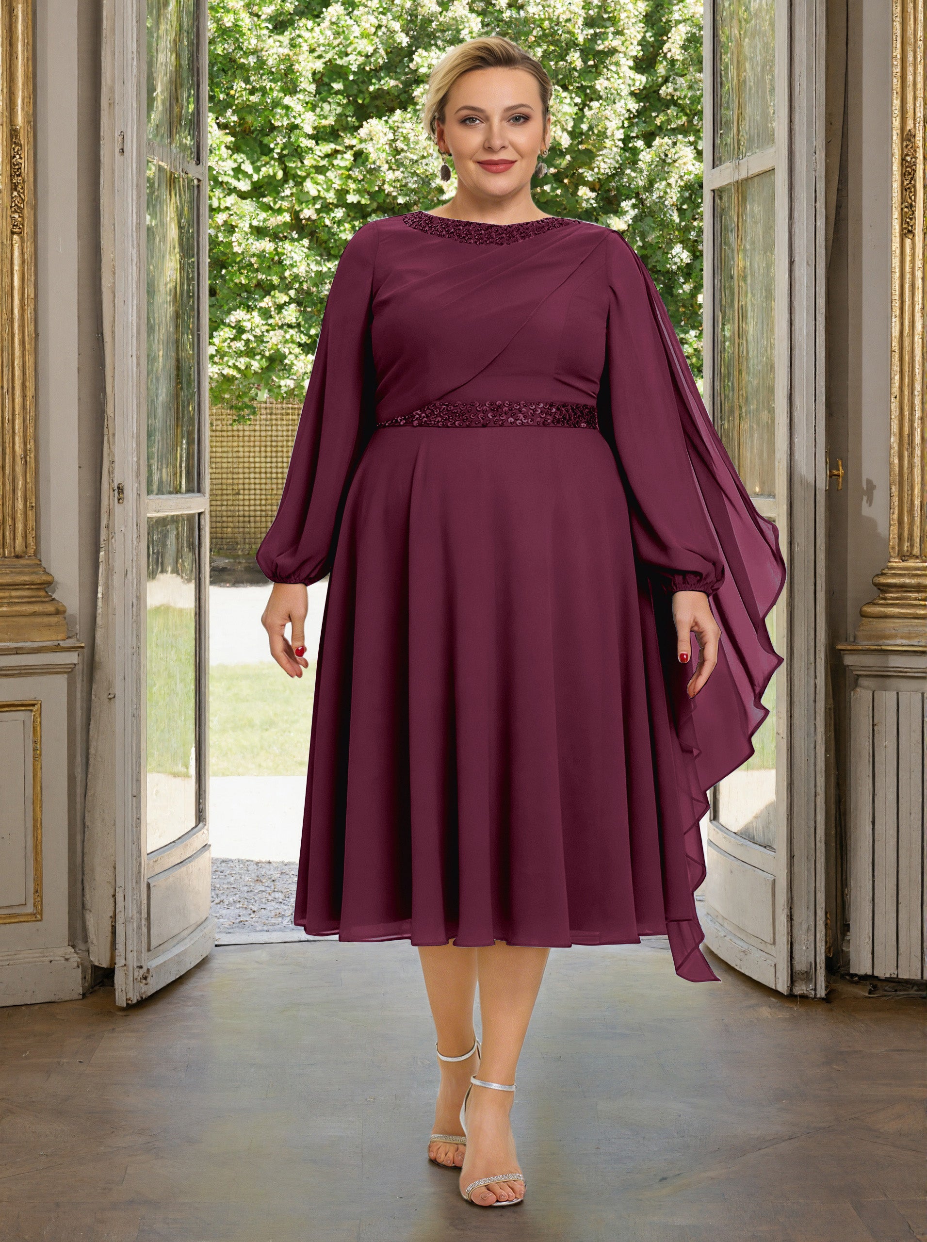 plus size formal mother of the bride dresses Ever-Pretty Inclusive Chiffon Short Sleeve V-Neck A-Line Dress destined to create cherished memories on this special day Plus Size Mother of The