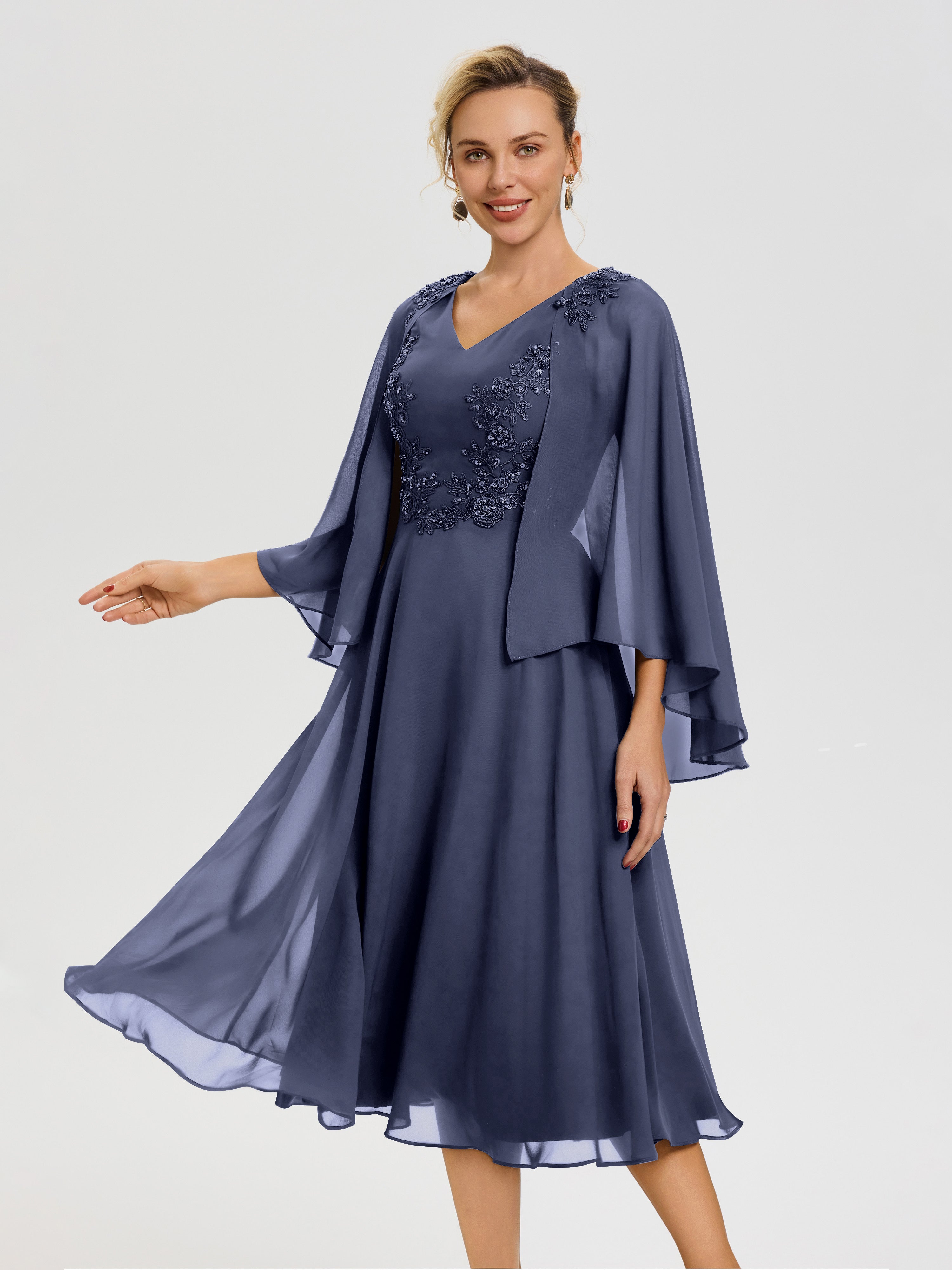sheer 3 4 sleeve dress Johanna Sheer Matte Jersey 3/4 Sleeve Dress