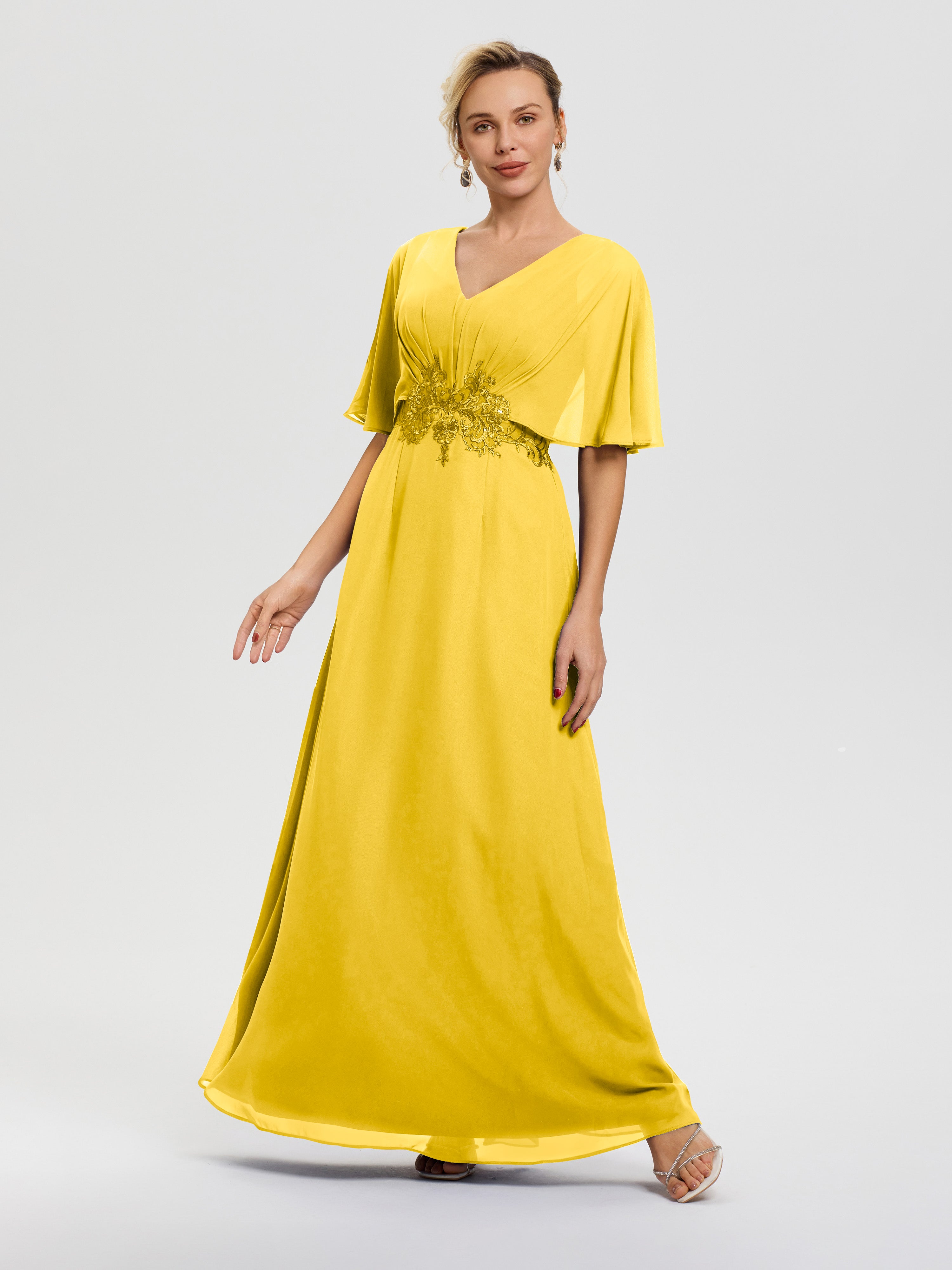 marigold chiffon dress Marigold Le Fleur Bridesmaid Dress Chiffon Size Large