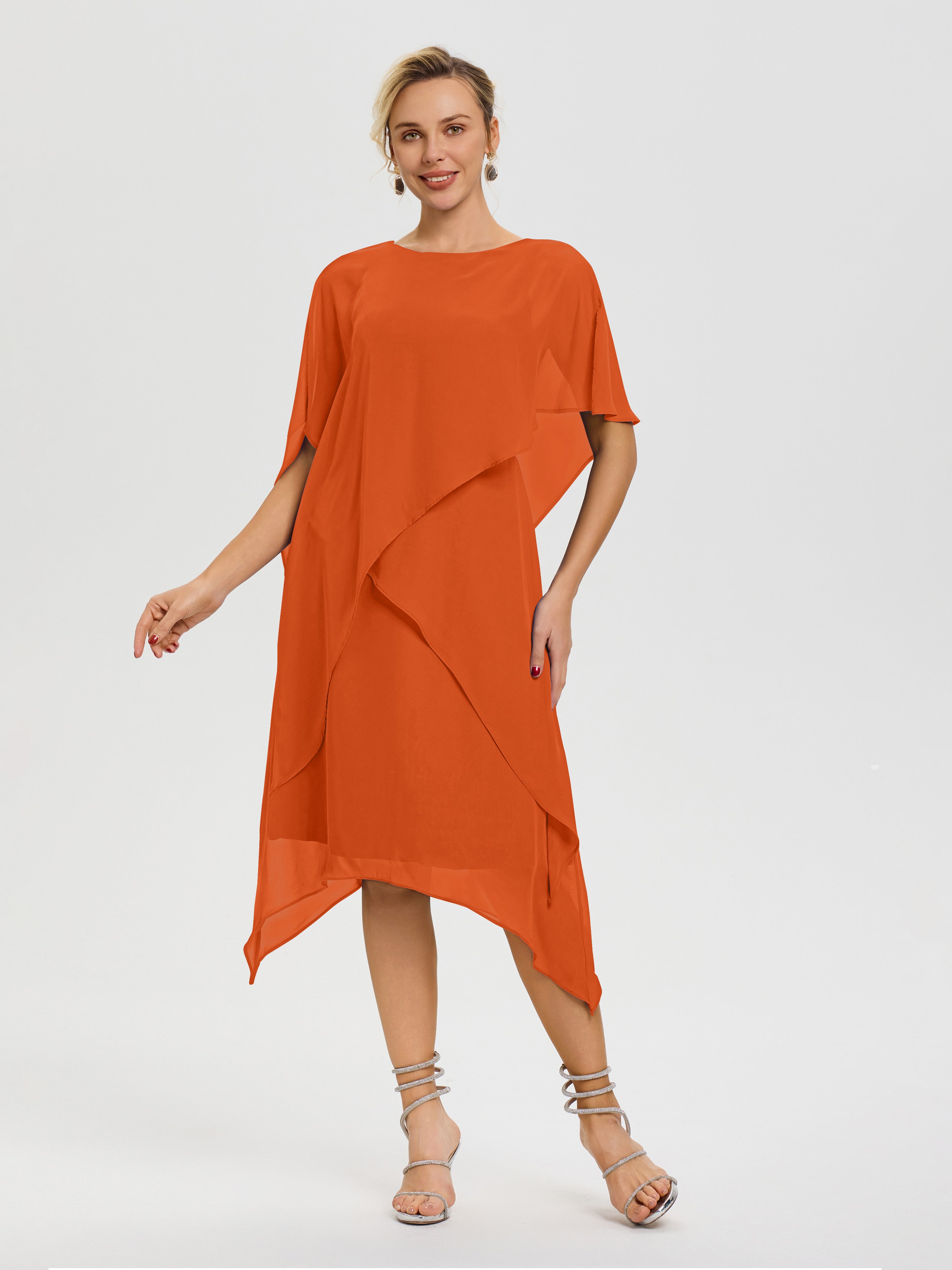Mother Of The Bride Burnt Orange Dress Elegant Jewel A-Line Sleeves V- Mother Of The Bride Burnt Orange Dress Elegant Jewel A-Line Sleeves V-