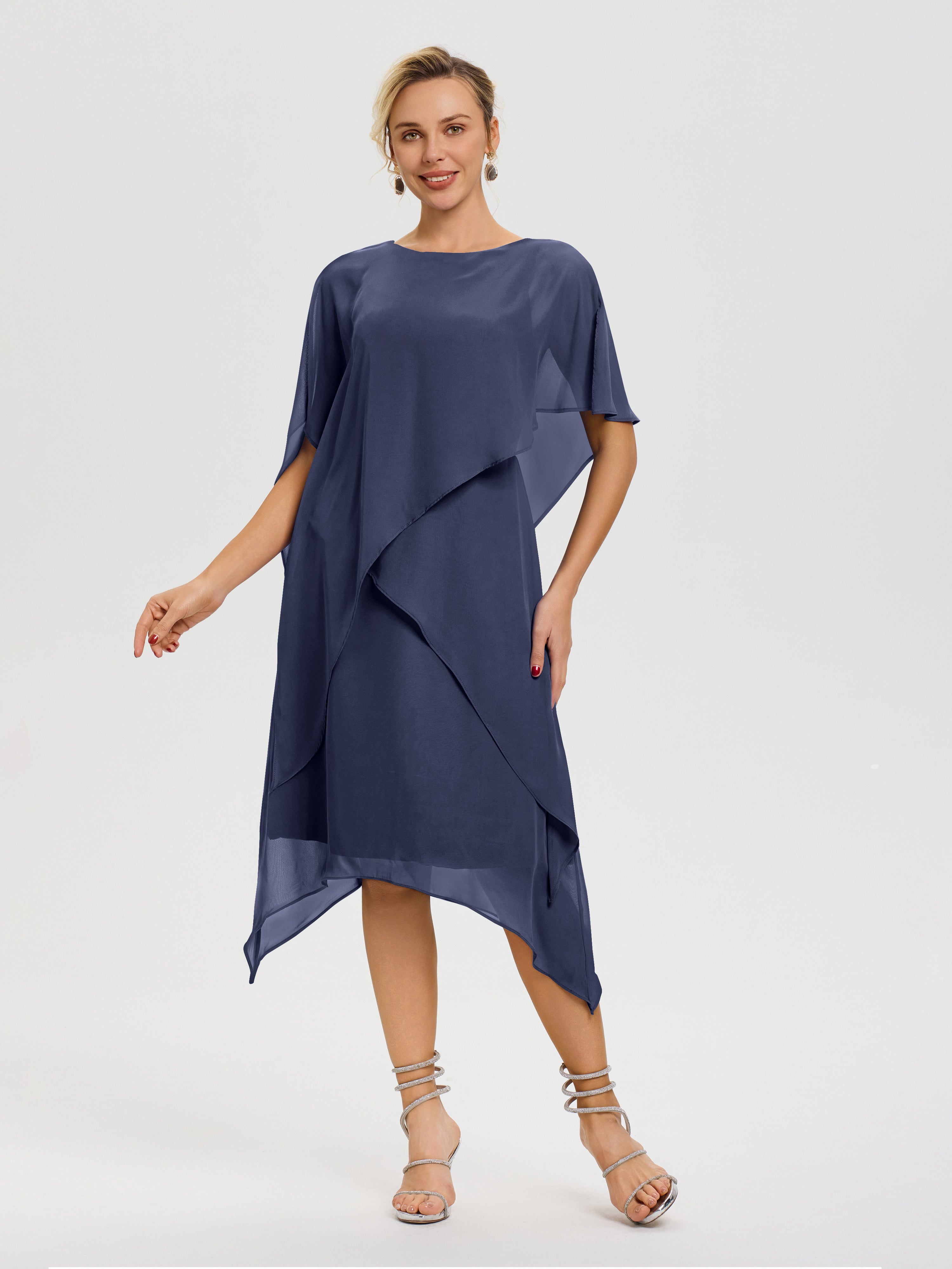 Mother Of The Bride Dresses In Stormy Elegant Jewel A-Line Sleeves V-N Mother Of The Bride Dresses In Stormy Elegant Jewel A-Line Sleeves V-N