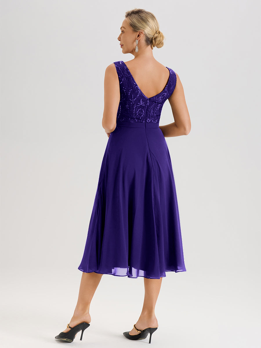 Cicinia Regency Mother Of The Bride Dress With Jacket Long Chiffon Lace A-line Tea Length 2 Pieces