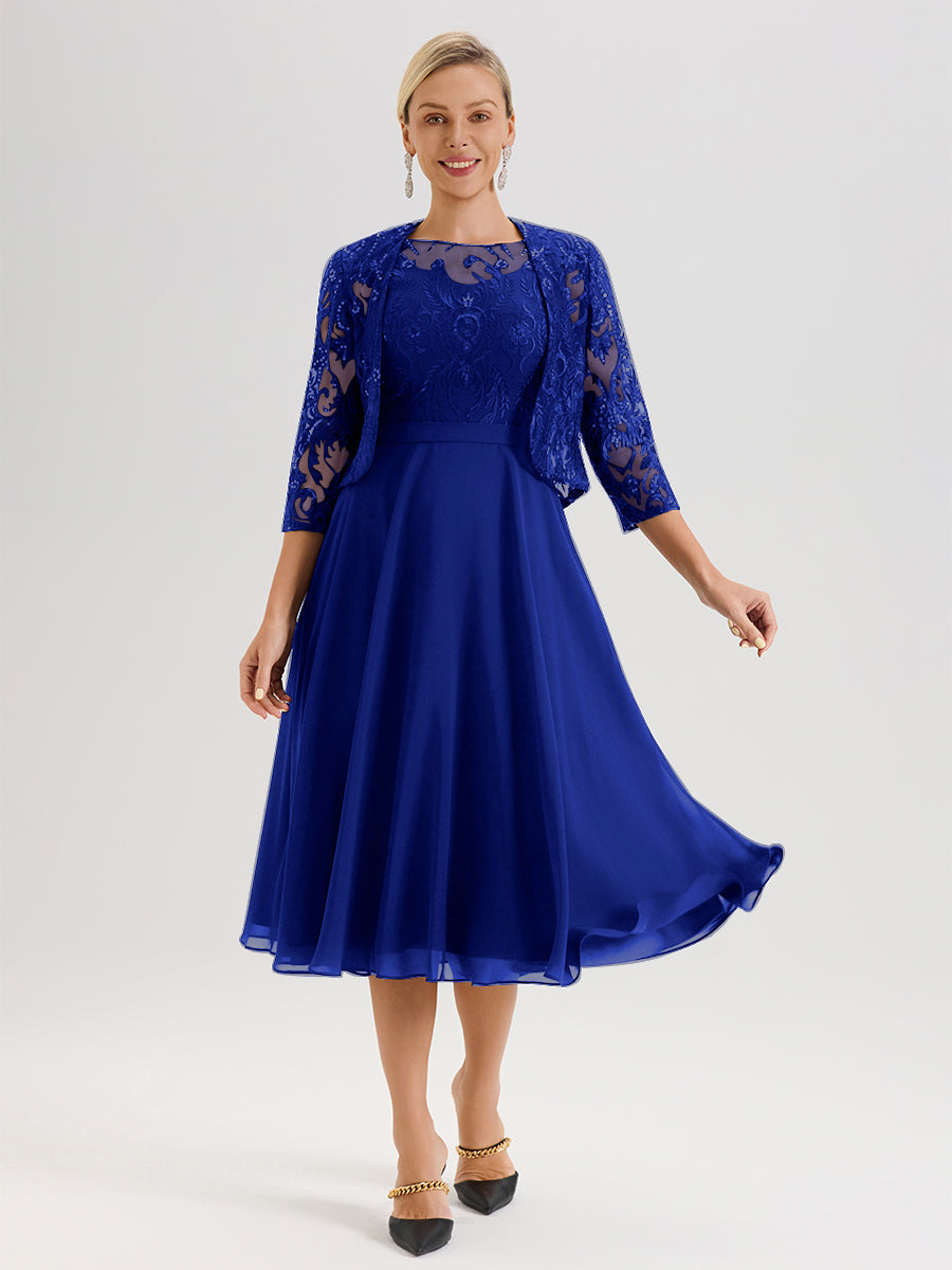 Cicinia Royal Blue Mother Of The Groom Dress With Jacket Long Chiffon