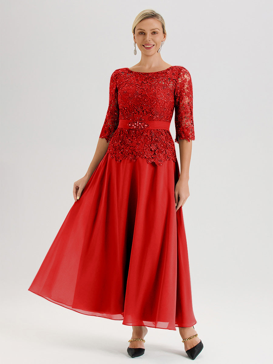 red silver bridesmaid dresses Cicinia Mother Of The Bride Dress Long Chiffon Lace A-line Rhinestones Sequin Color:Tosca Long Mother of the Bride Dresses Frank & Eileen MARY She is wearing a