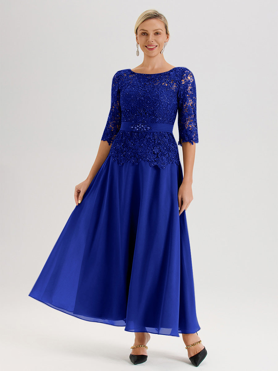 Cicinia Royal Blue Mother Of The Groom Dress Long Chiffon Lace A-line