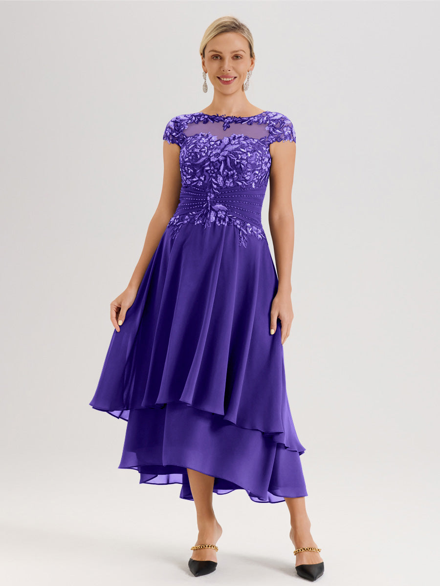 Cicinia Regency Mother Of The Groom Dress Long Chiffon Lace A-line Hig