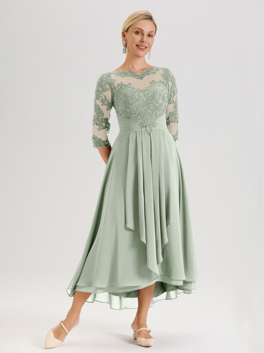 Cicinia Celadon Mother Of The Groom Dress Long Chiffon Lace A-line Hig