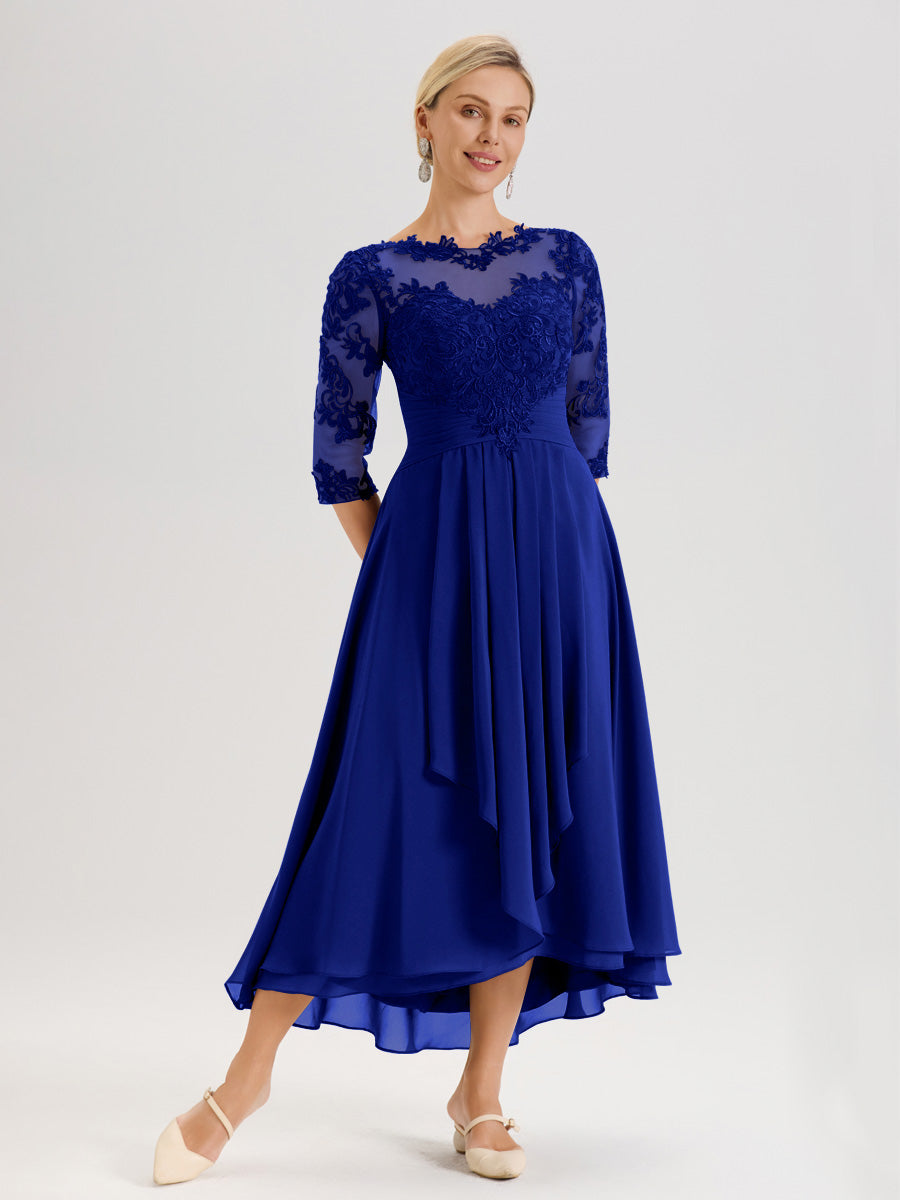 Cicinia Royal Blue Mother Of The Bride Dress Long Chiffon Lace A-line