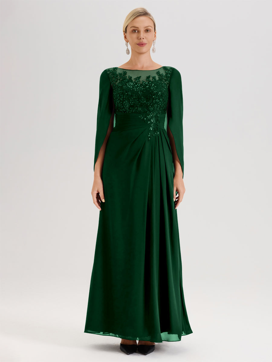 Cicinia Dark Navy Mother Of The Groom Dress With Jacket Separates 3 Pieces Long Chiffon Beaded Tea Length