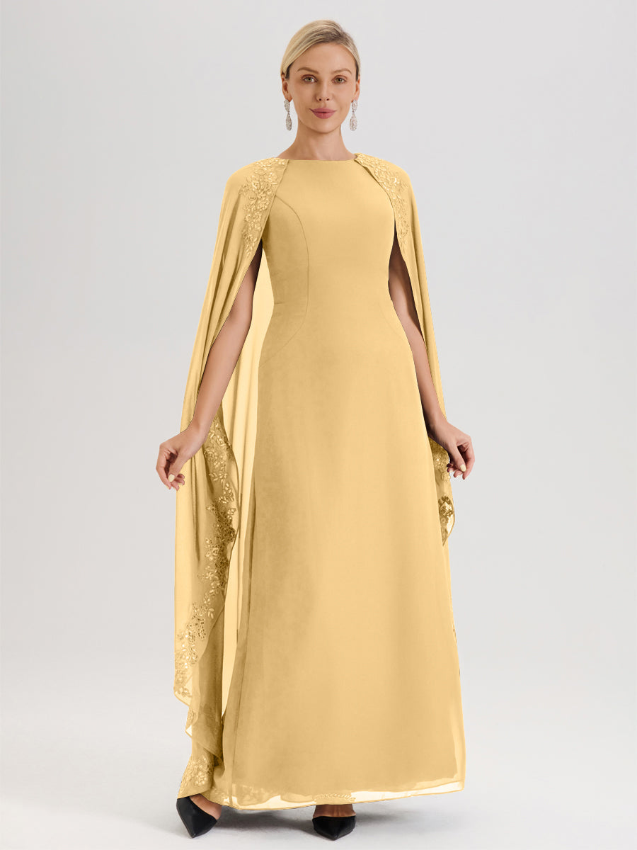 Cicinia Gold Mother Of The Bride Dress Long Chiffon Sheath With Sequin