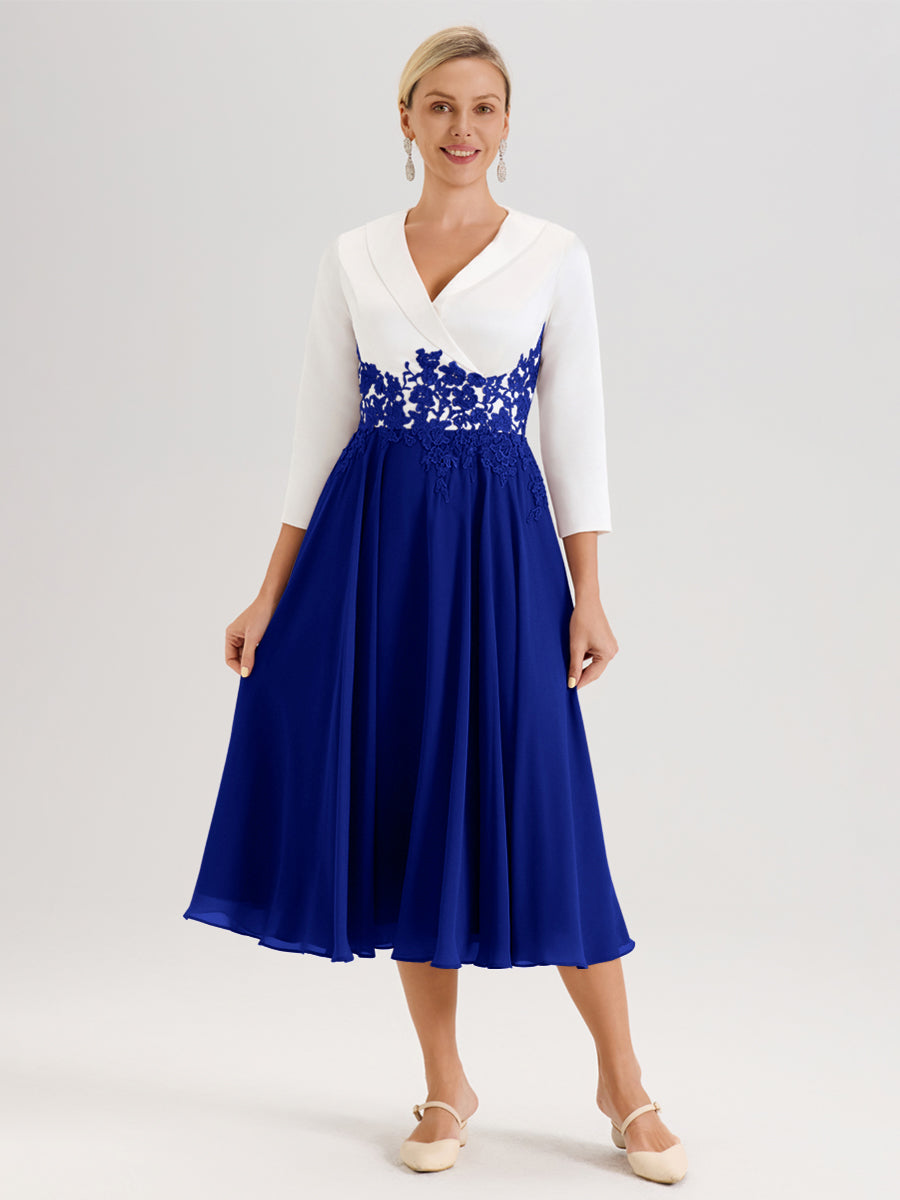 Cicinia Royal Blue Mother Of The Groom Dress With Appliques Lace Long