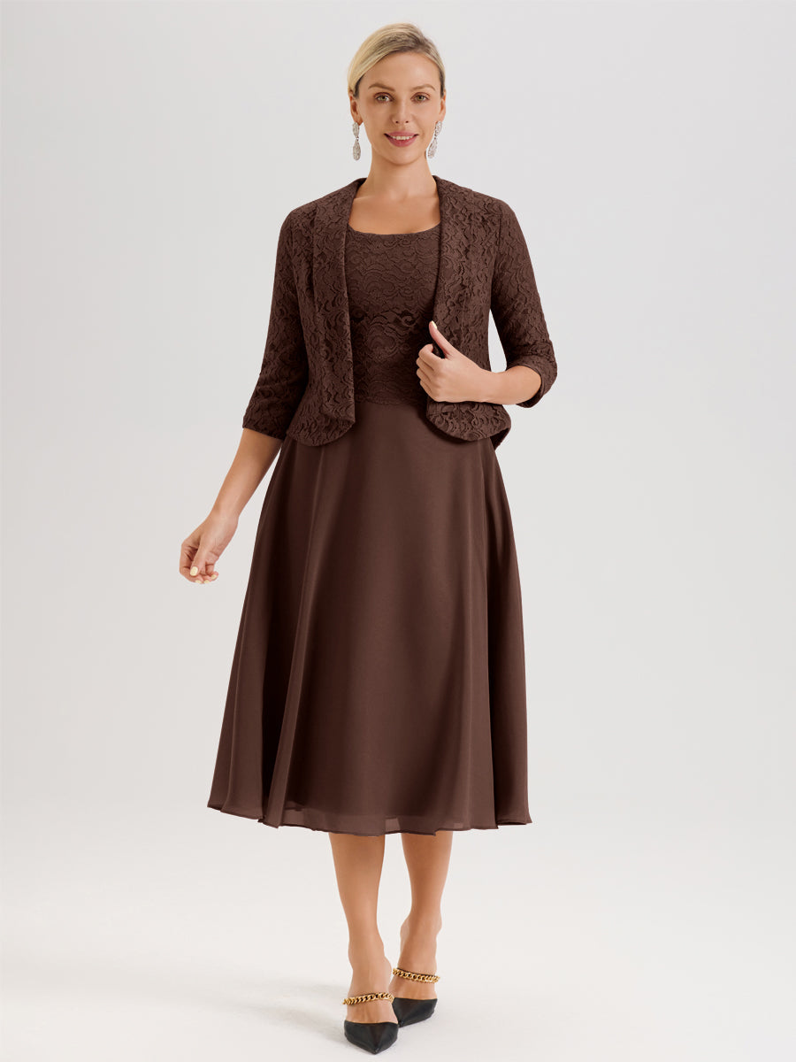 Cicinia Chocolate Mother Of The Bride Dress With Jacket Long Chiffon L