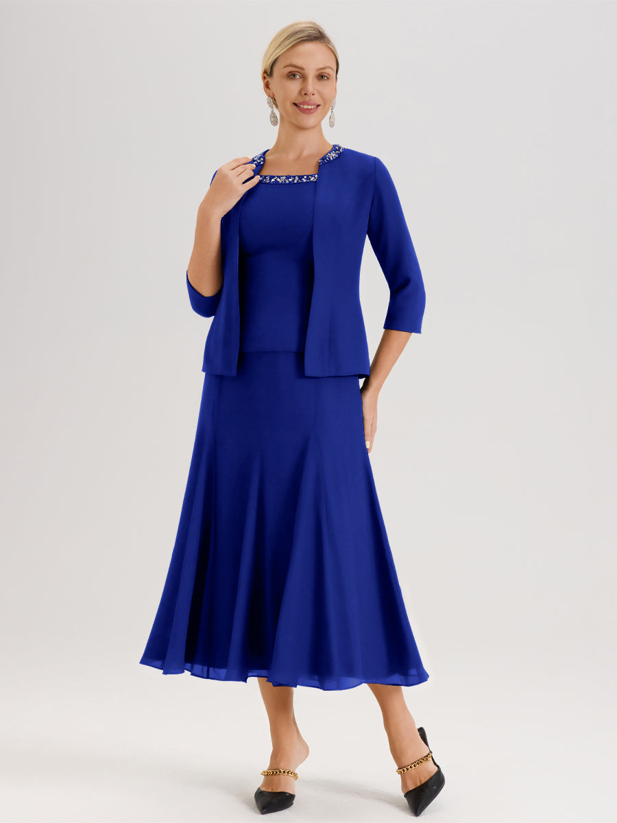 Cicinia Royal Blue Mother Of The Groom Dress With Jacket Separates 3 P