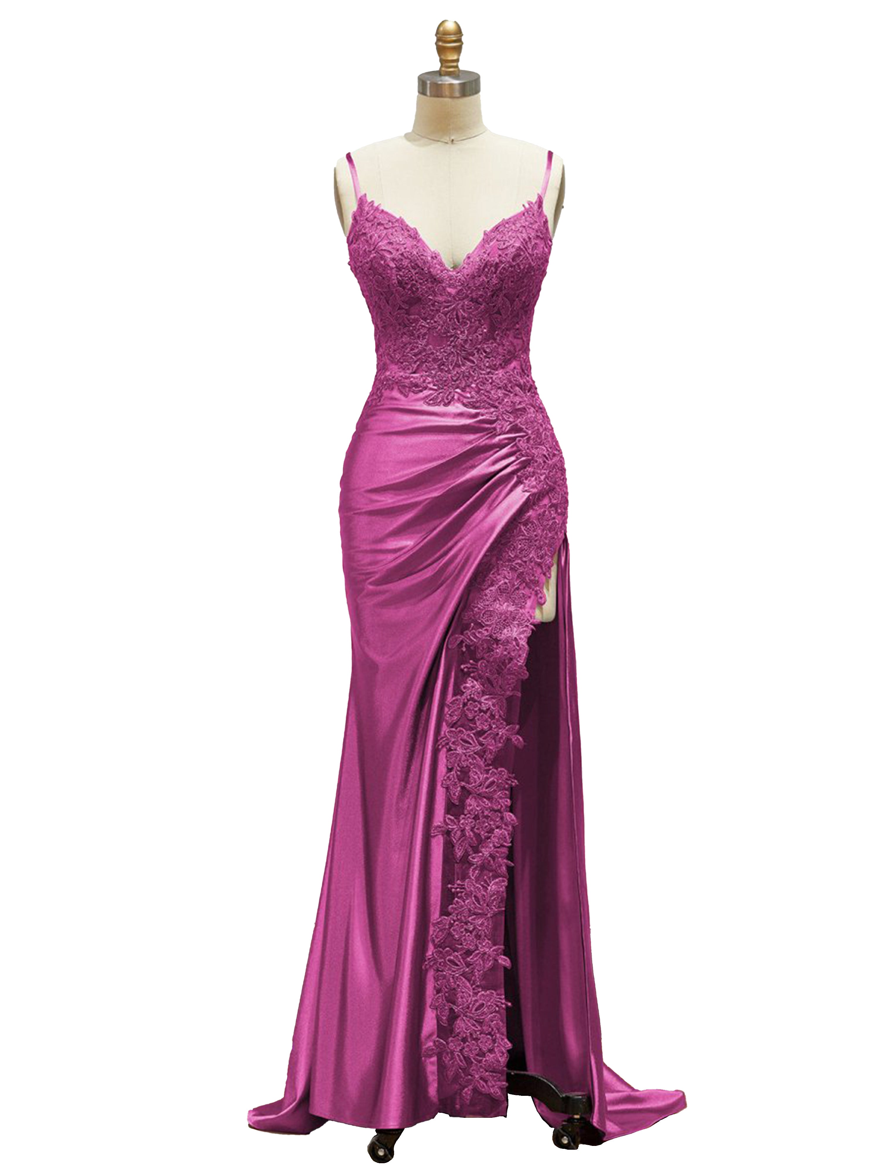 Orchid Prom Dresses Spaghetti Straps Lace Bodice Long Prom Dress with Orchid Prom Dresses Spaghetti Straps Lace Bodice Long Prom Dress with