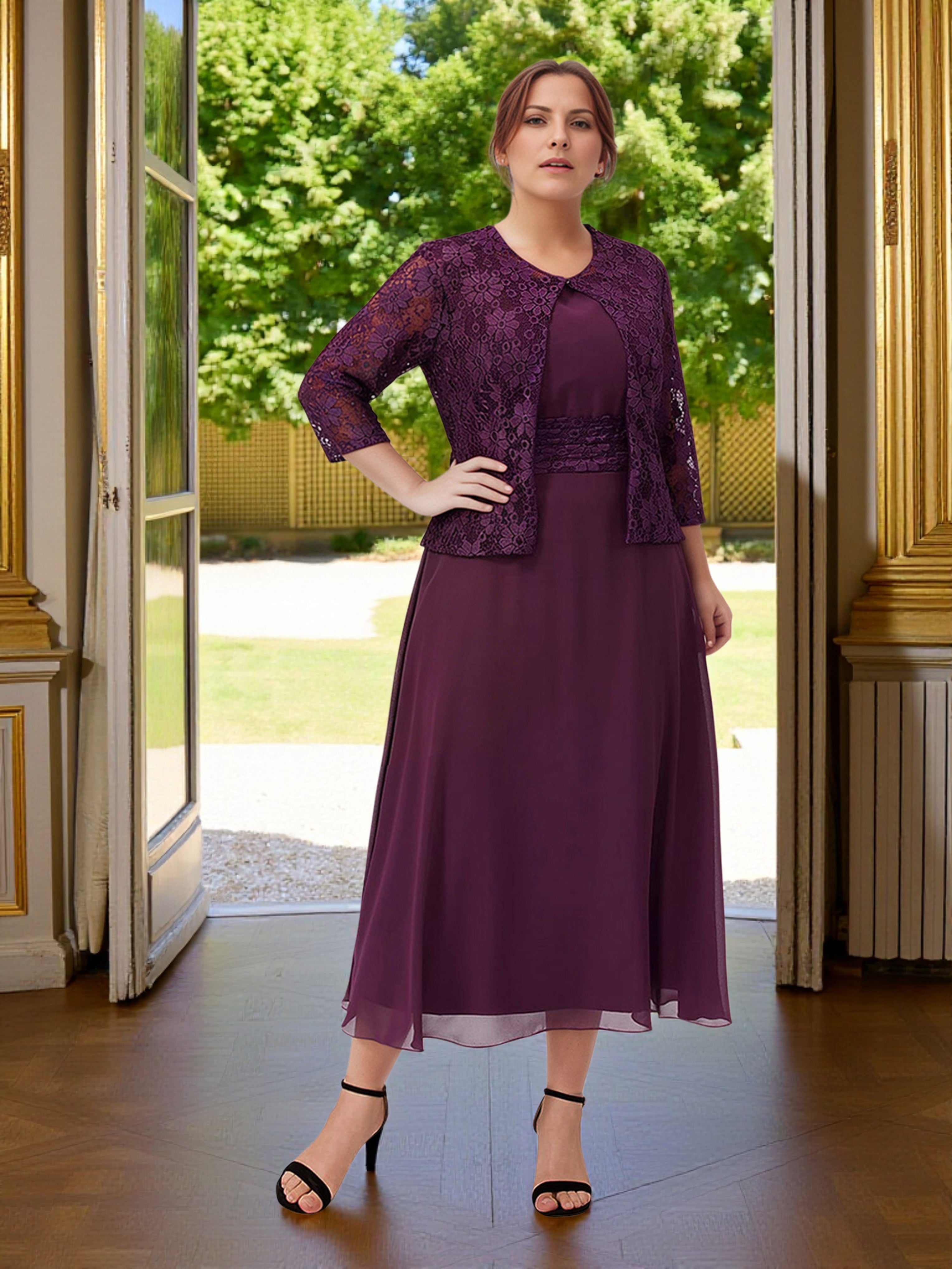 Cicinia Grape Mother Of The Bride Dress With Jacket Plus Size Long Chi Cicinia Grape Mother Of The Bride Dress With Jacket Plus Size Long Chi