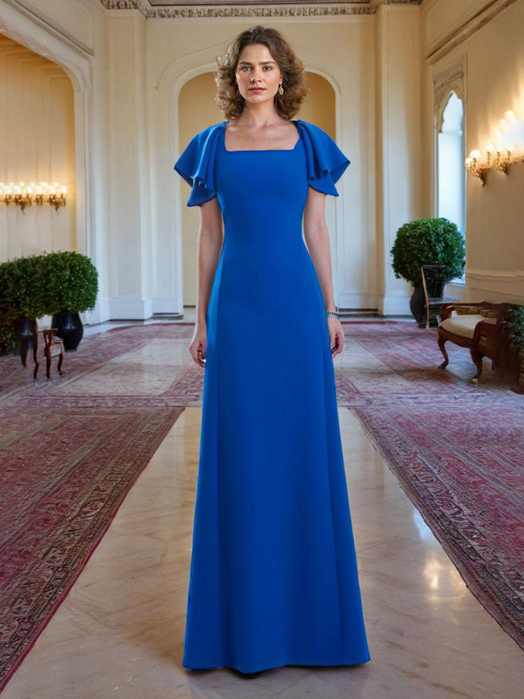 Flattering Ruffle Sleeves Chiffon Mother of the Groom Dress