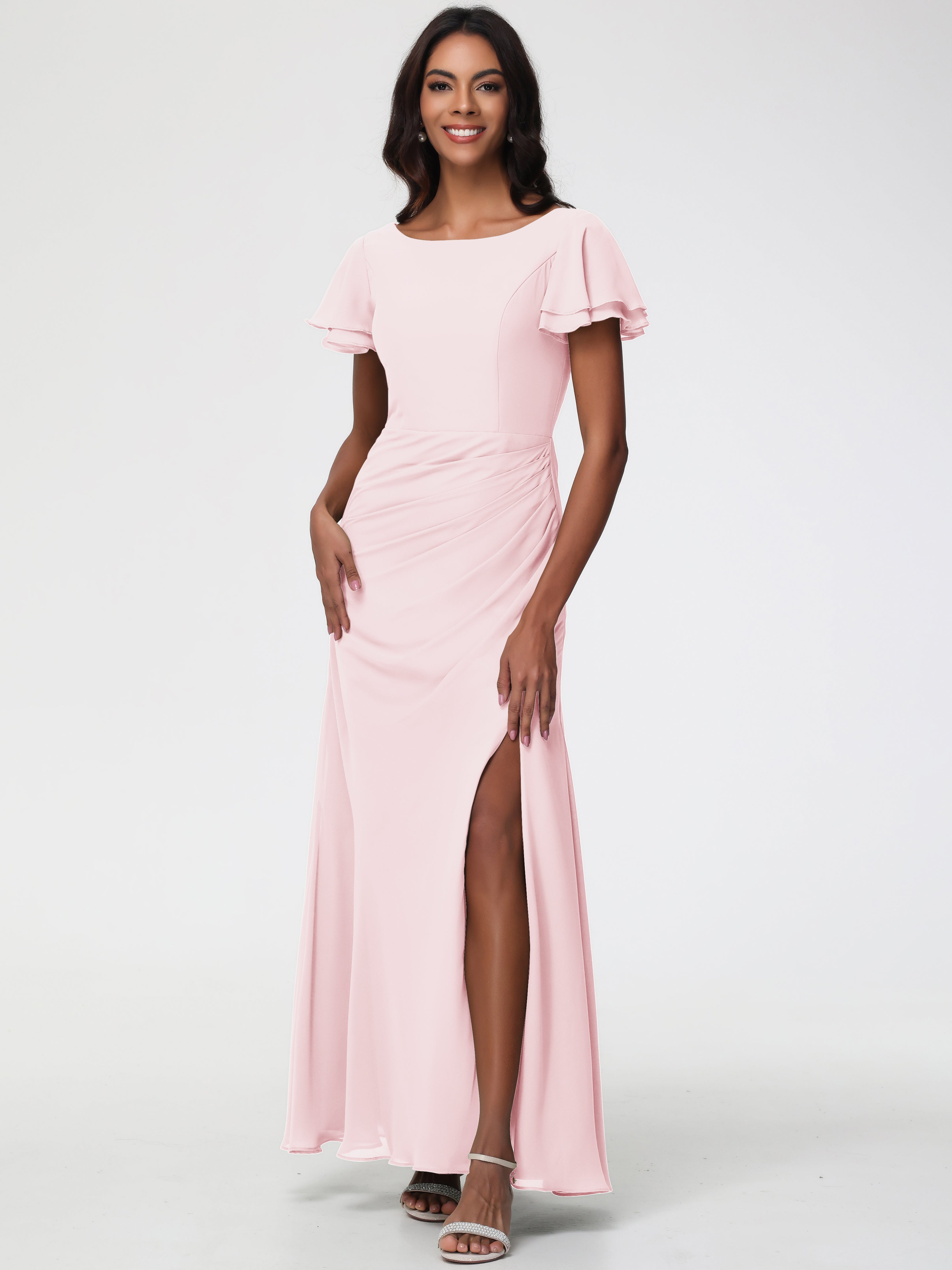 short blush bridesmaid dress Short Blush Pink Bridesmaid Dress