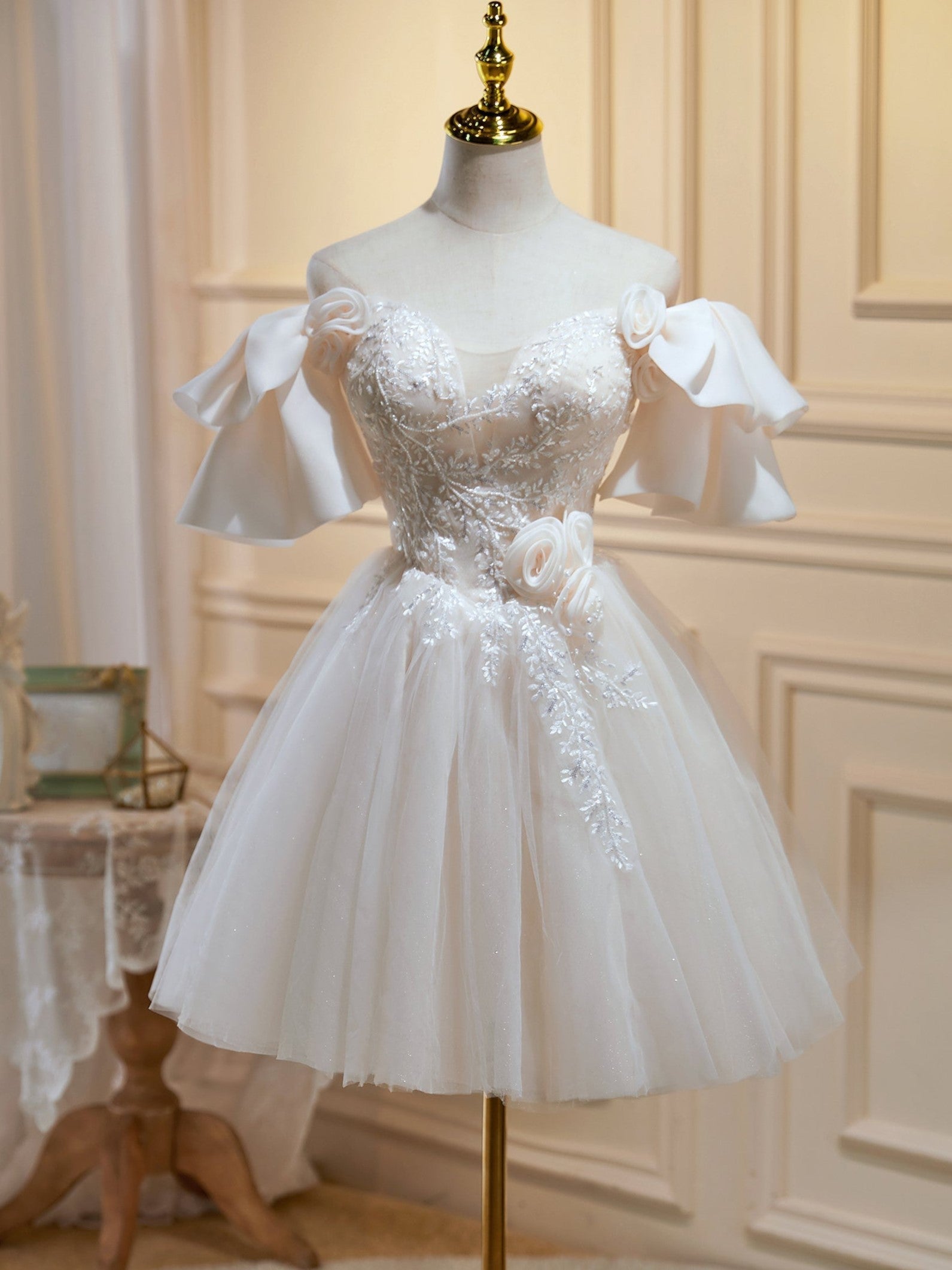 Off The Shoulder Tulle A Line Short Homecoming Dresses Off The Shoulder Tulle A Line Short Homecoming Dresses