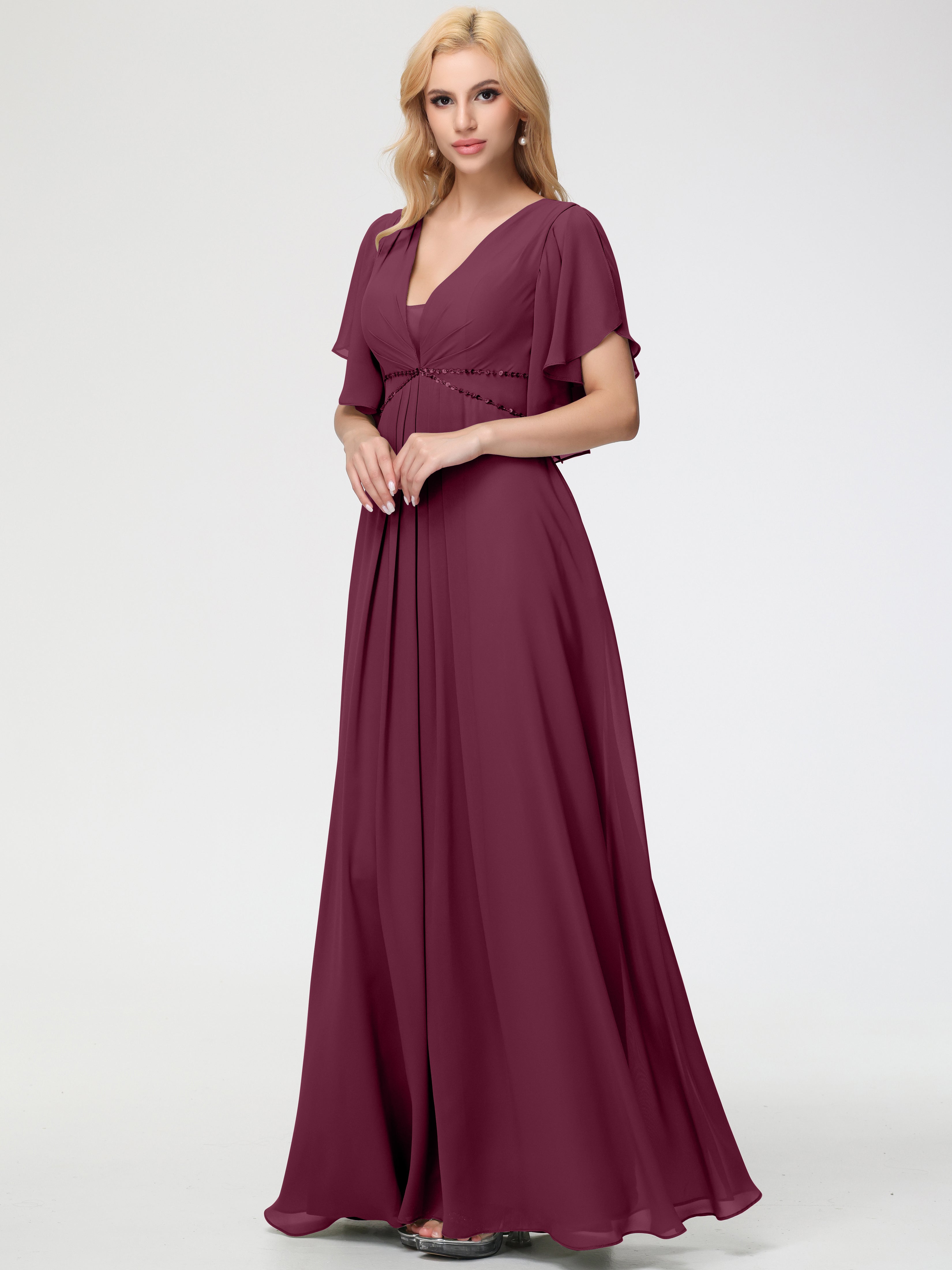 chiffon mulberry bridesmaid dresses Mulberry Bridesmaid Dress Chiffon Size Small