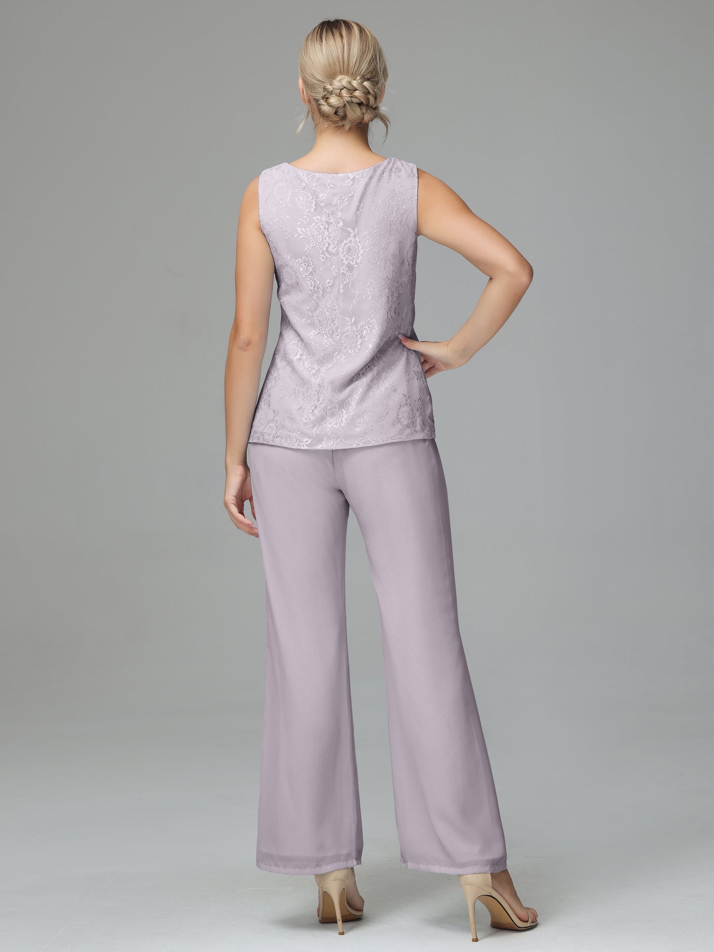 Long Sleeves Chiffon Lace Mother Of The Bride Dress Pants Suits