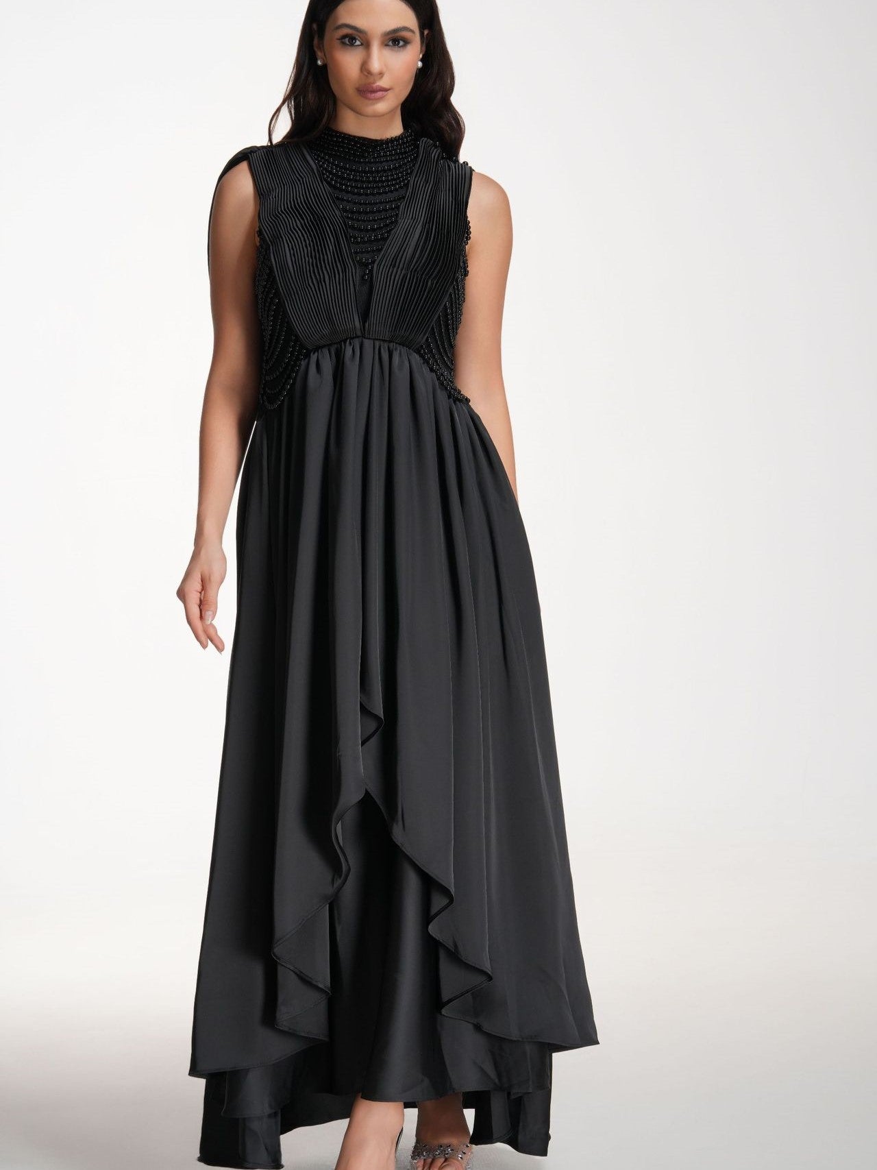 black vintage prom dress Vintage Blue and Black Prom Dress Evening Party Dress fg6948