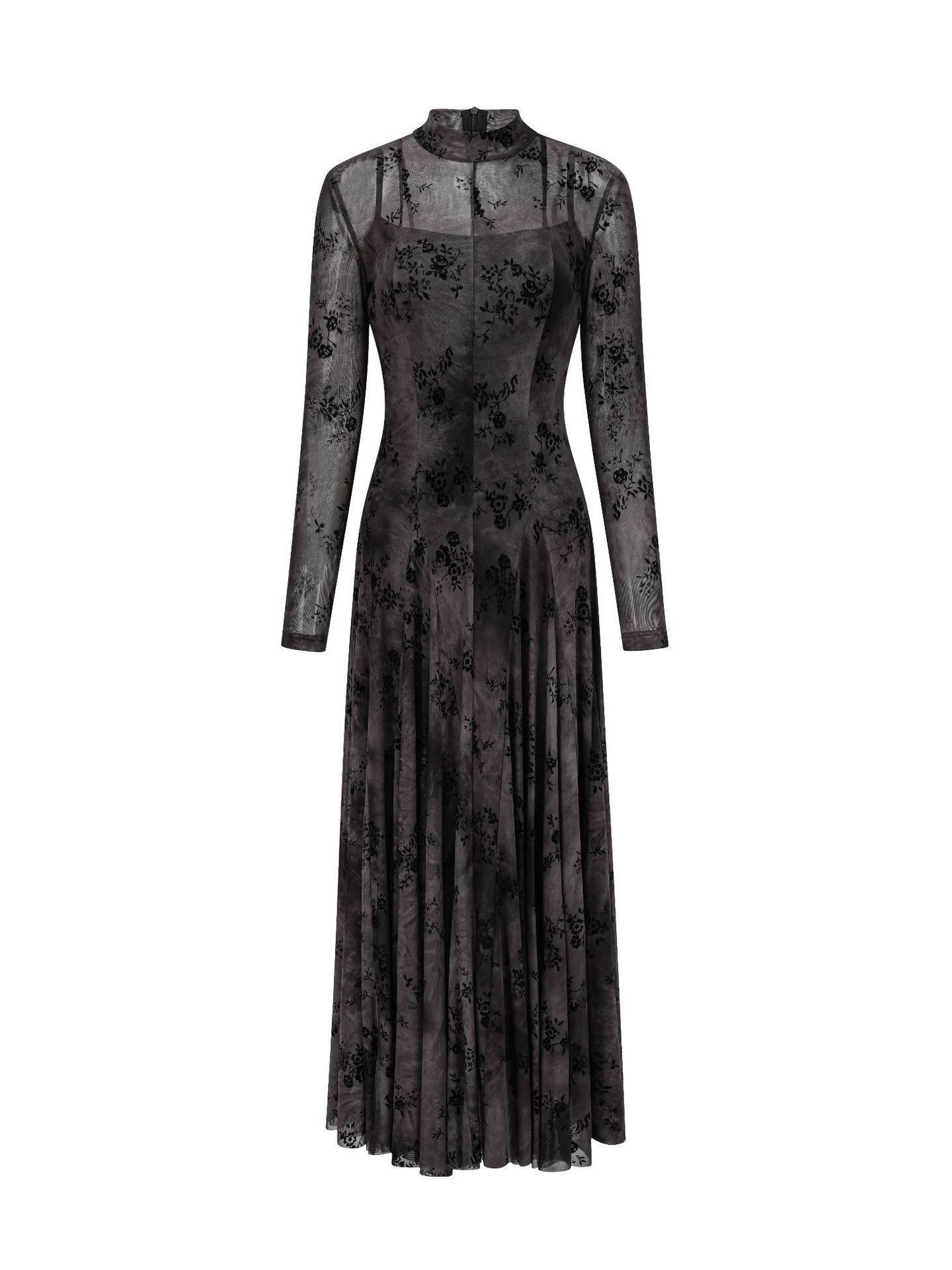 black lace dresses for wedding guest Cicinia Black 2 Pieces Wedding Guest Dress A-line Long Sleeves Floral