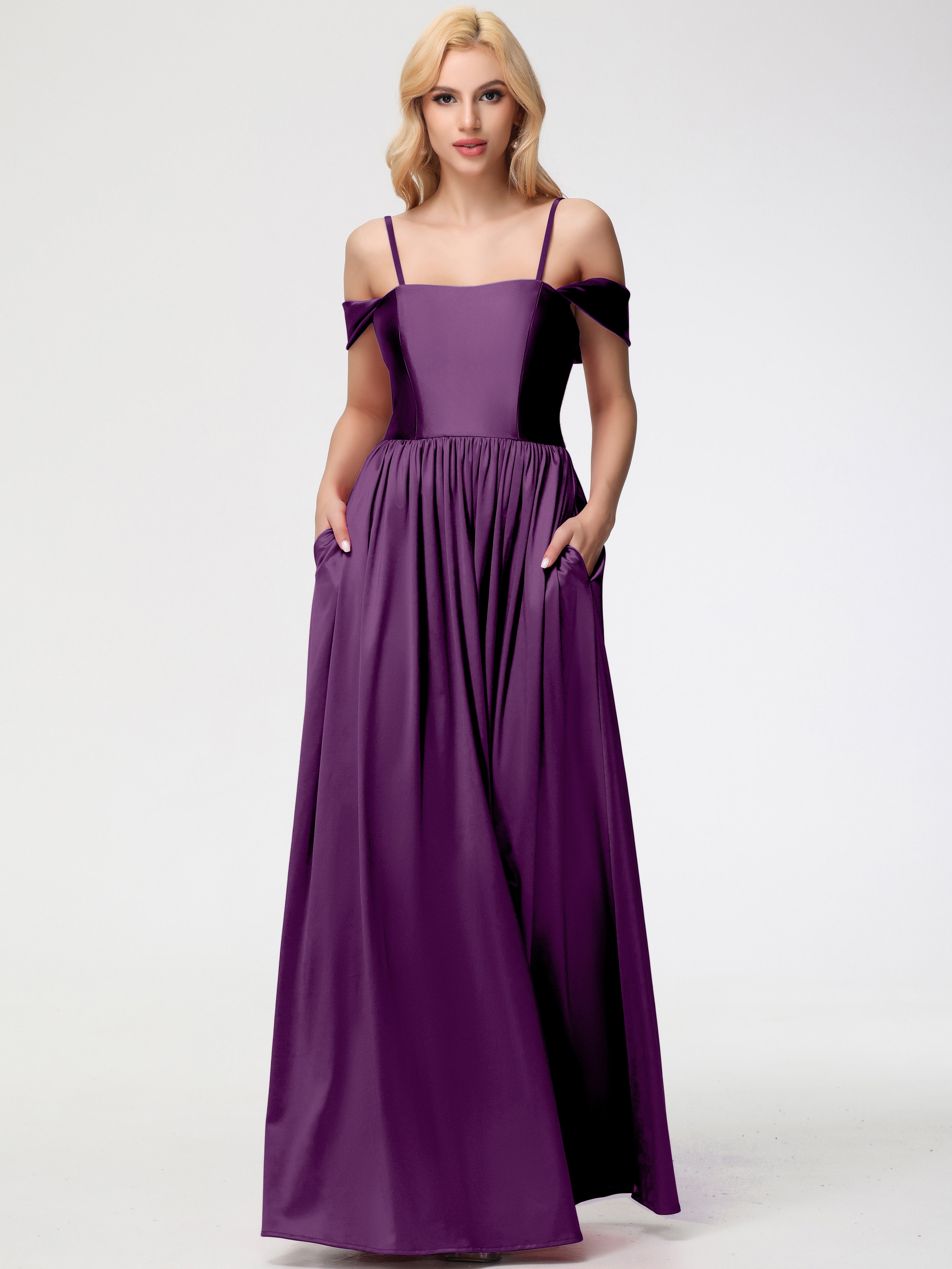 grape bridesmaid dresses Azazie Charissa