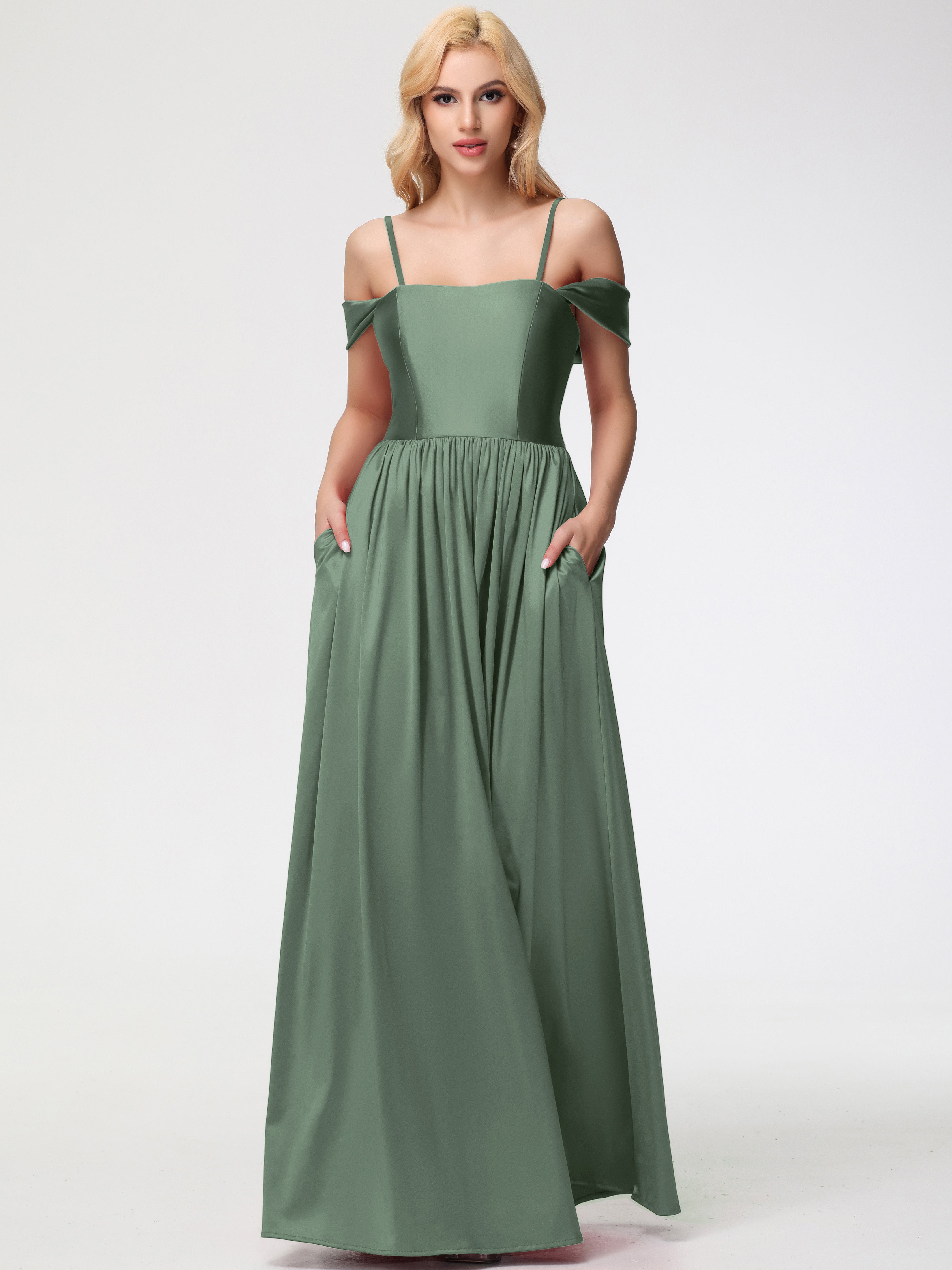 Olive Green Multiway Prom Dress Off The Shoulder Floor Length Stretch Olive Green Multiway Prom Dress Off The Shoulder Floor Length Stretch