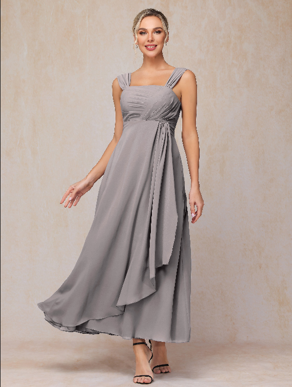 2 Pieces Ankle Length Chiffon Mother Of The Groom Dress