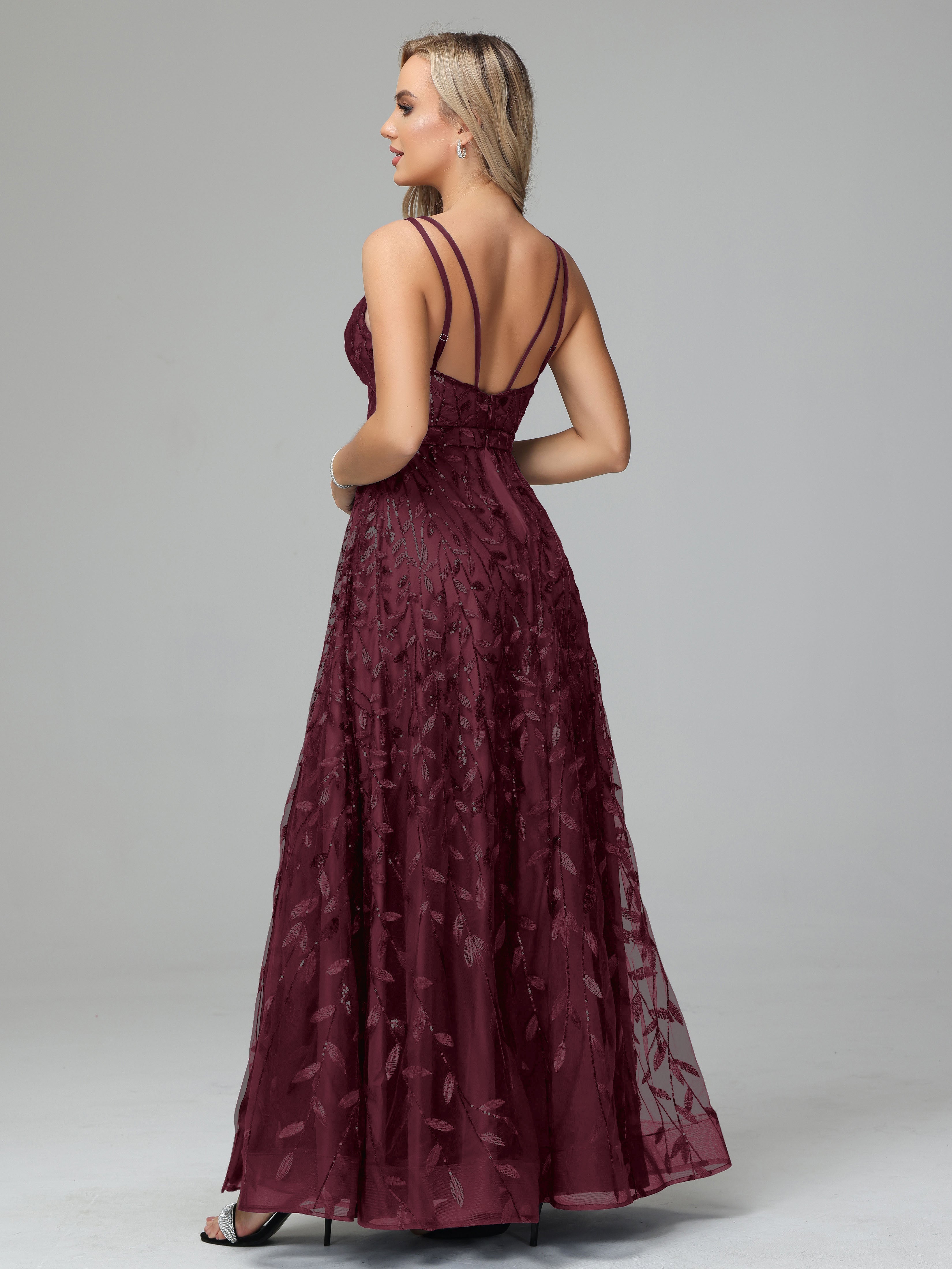 V Neck Spaghetti Straps Lace Appliques Mother of the Groom Dresses