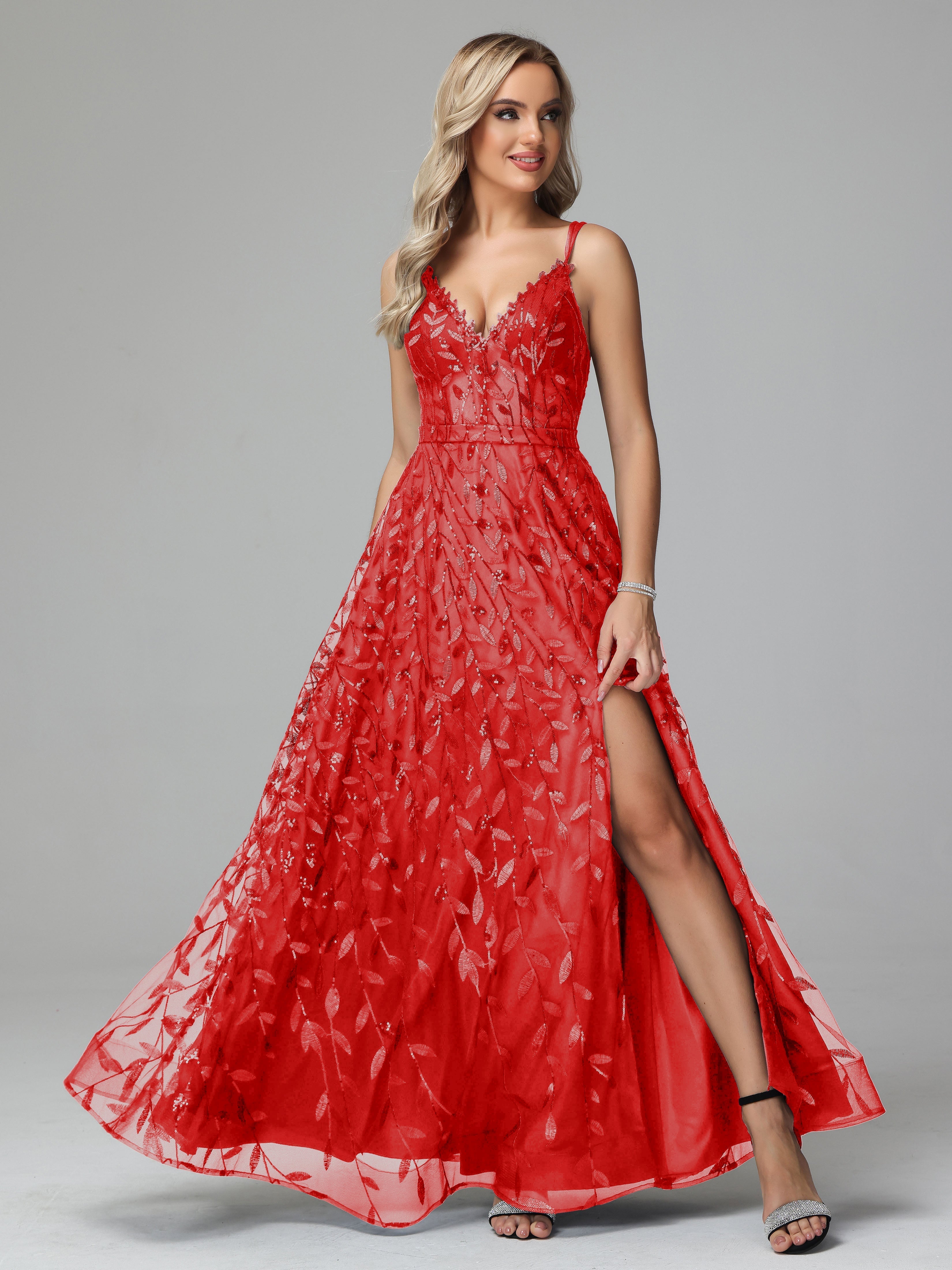 V Neck Spaghetti Straps Lace Appliques Mother of the Groom Dresses