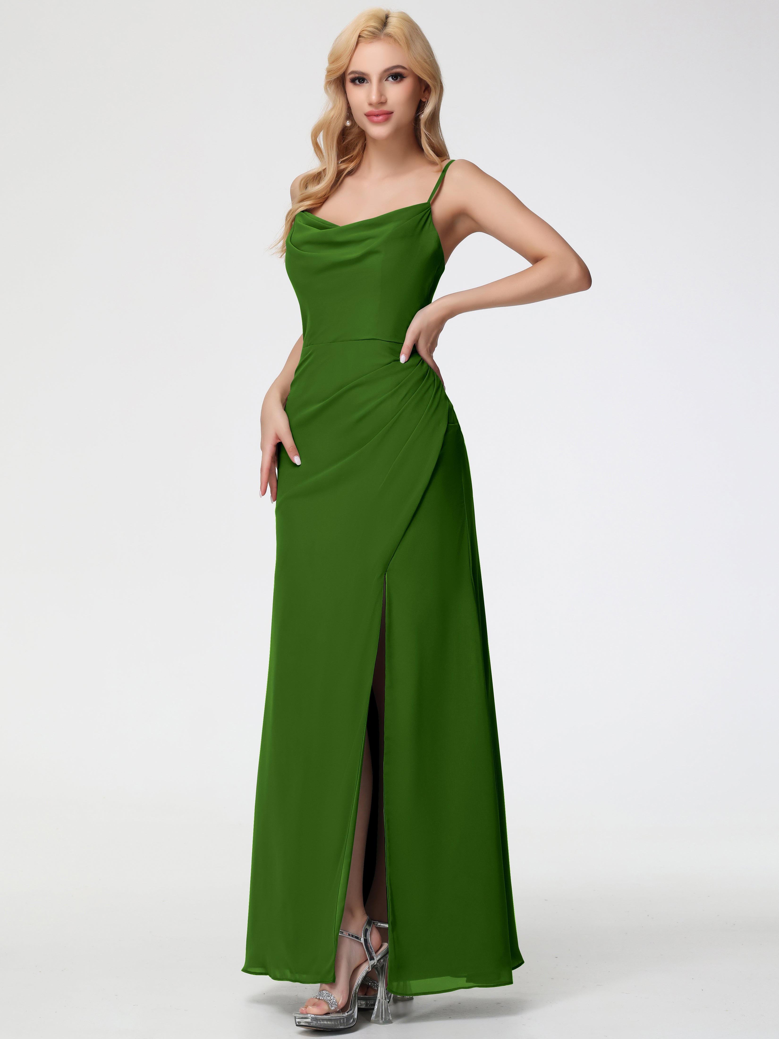 chiffon moss green dress Paris Gown ~ Moss Green Stretch XXL