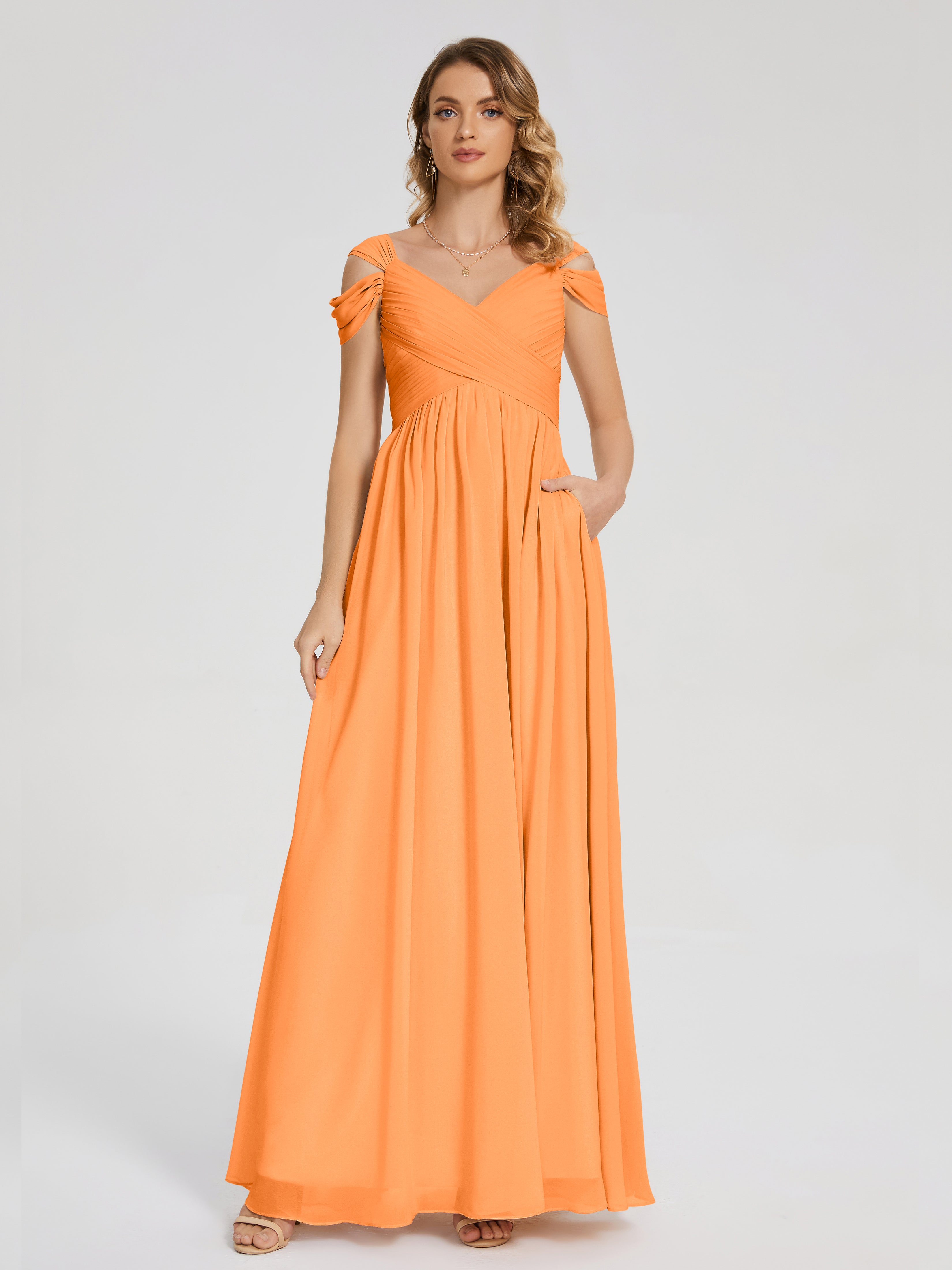 Charlee Straps Side Slit Empire Bridesmaid Dress