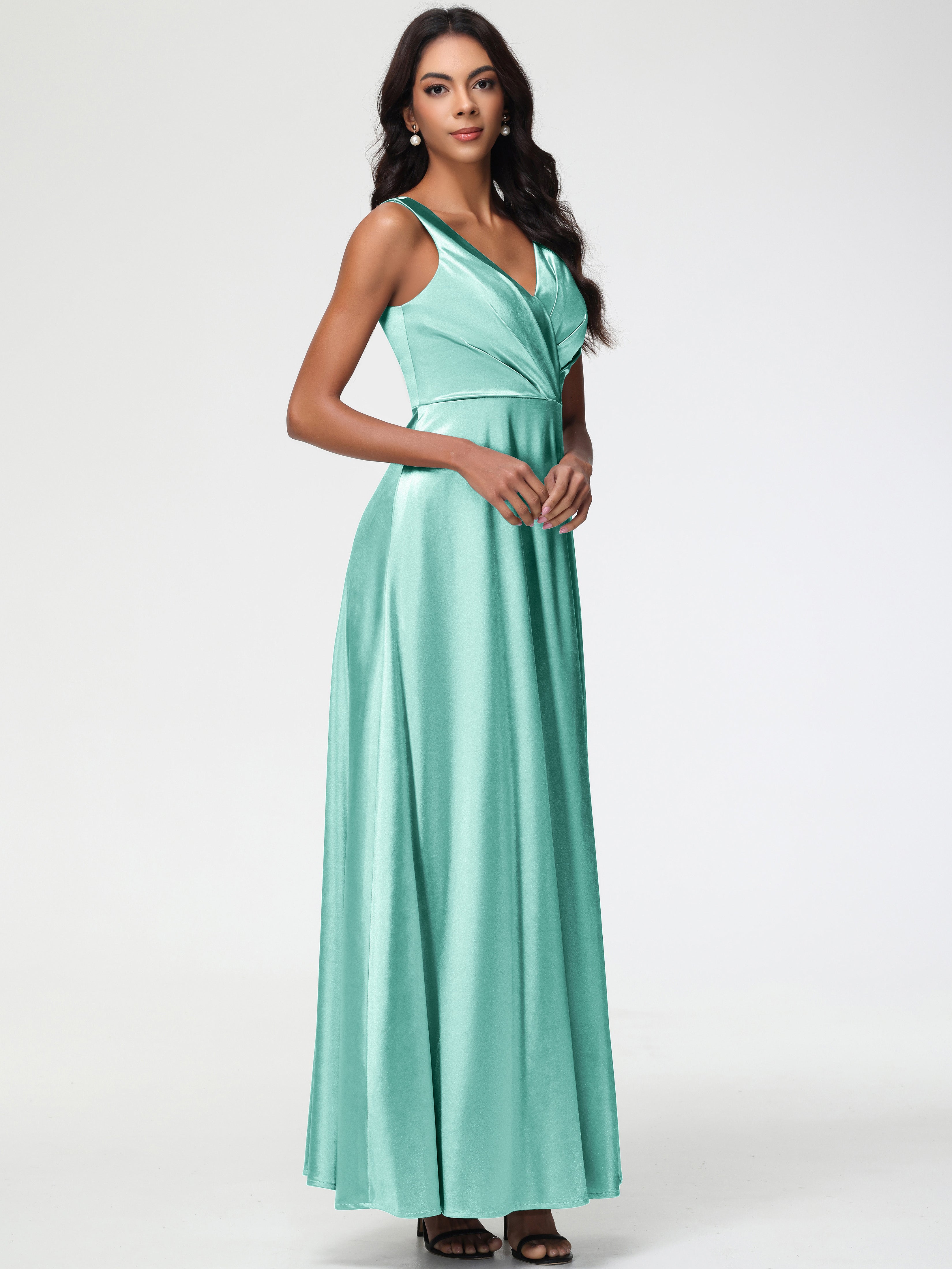 Mint Green Bridesmaid Dress Bridesmaid Dresses Sleeveless Stretch Sati