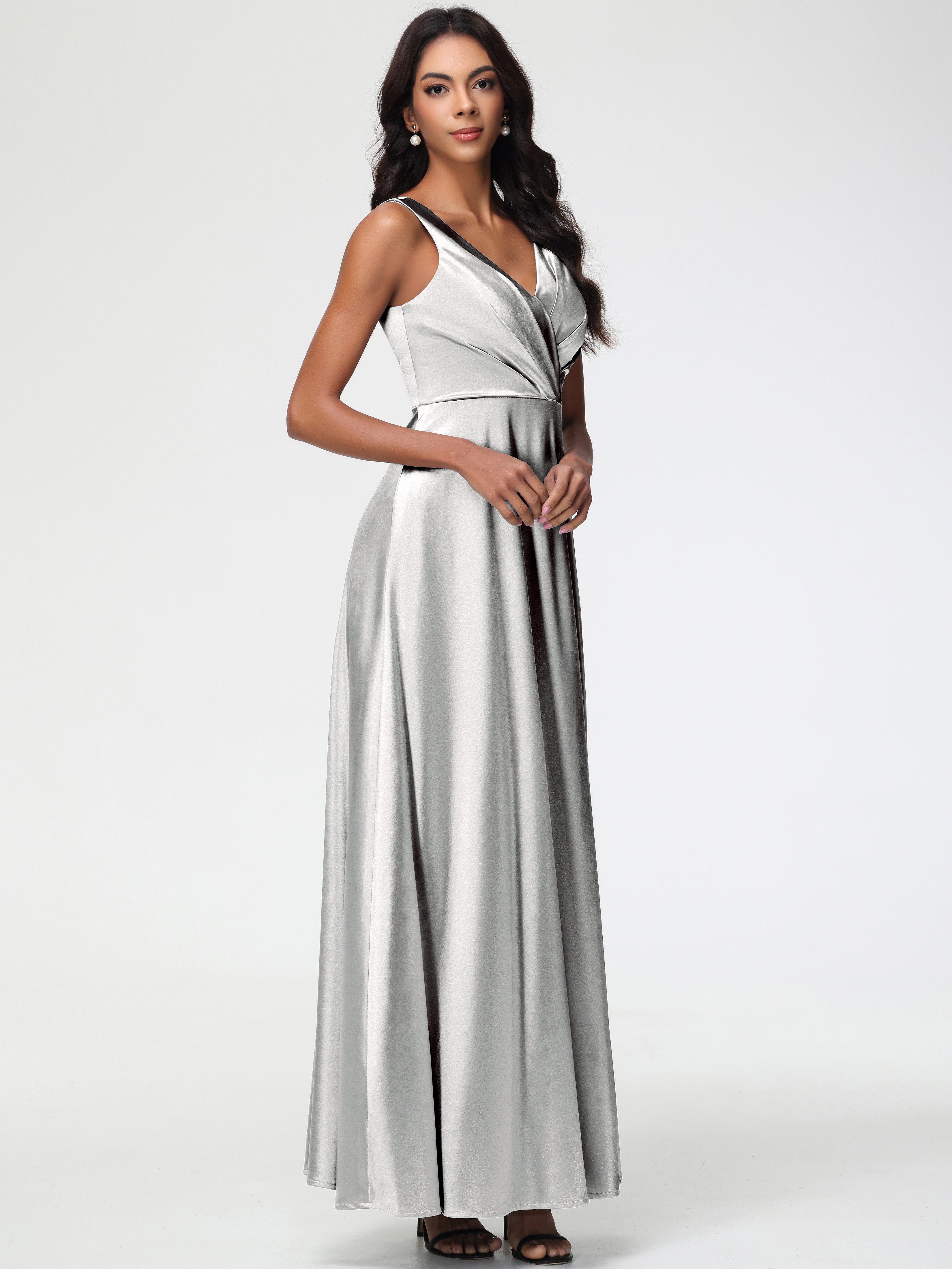 silver childrens bridesmaid dresses Tie Shoulder Empire Waist Junior Bridesmaid Dress
