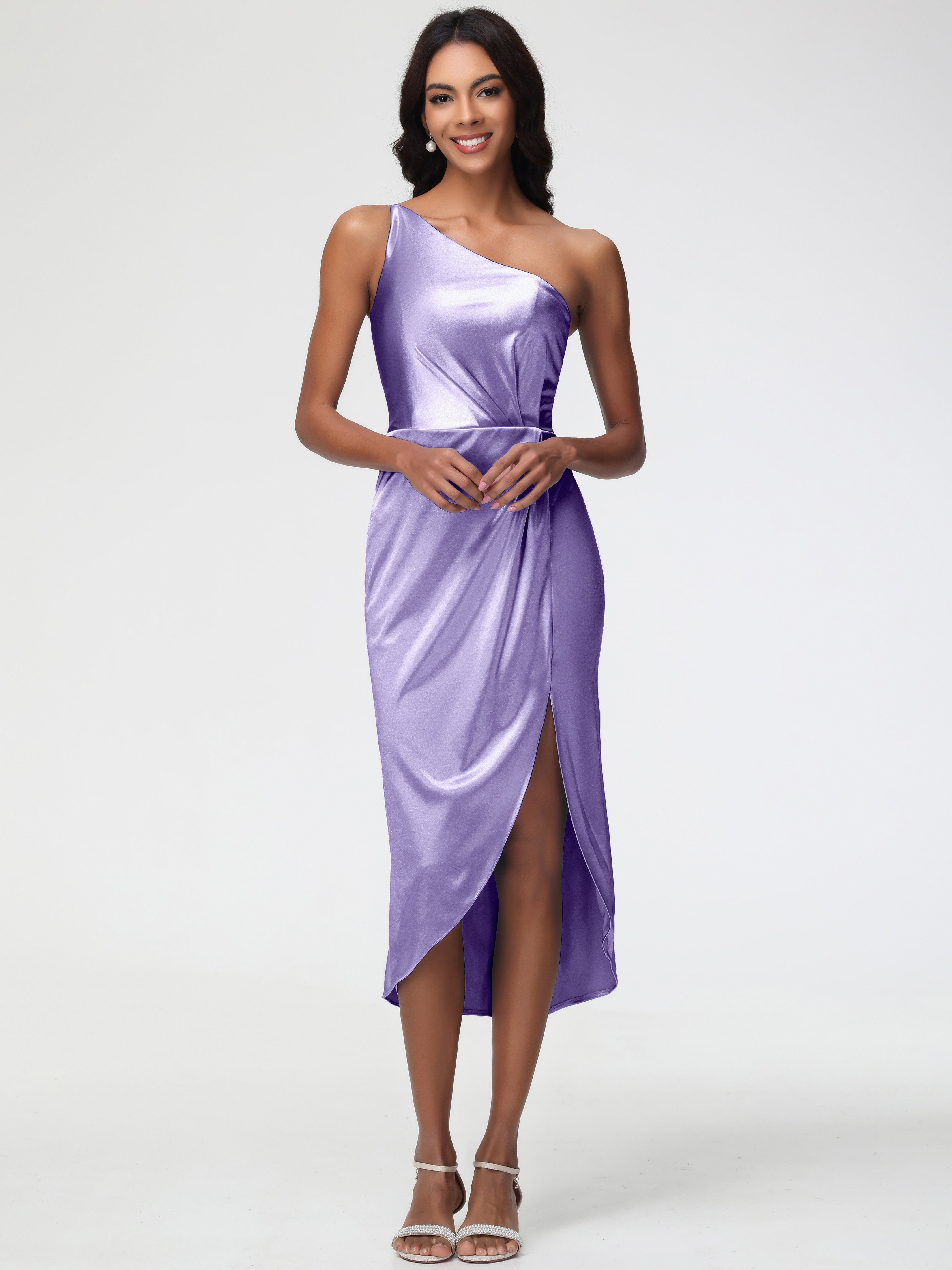 tahiti color bridesmaid dress Tahiti Color Bridesmaid Dress Trumpet/Mermaid Spaghetti Straps Sleeveless Stretch Satin Bridesmaid Dresses