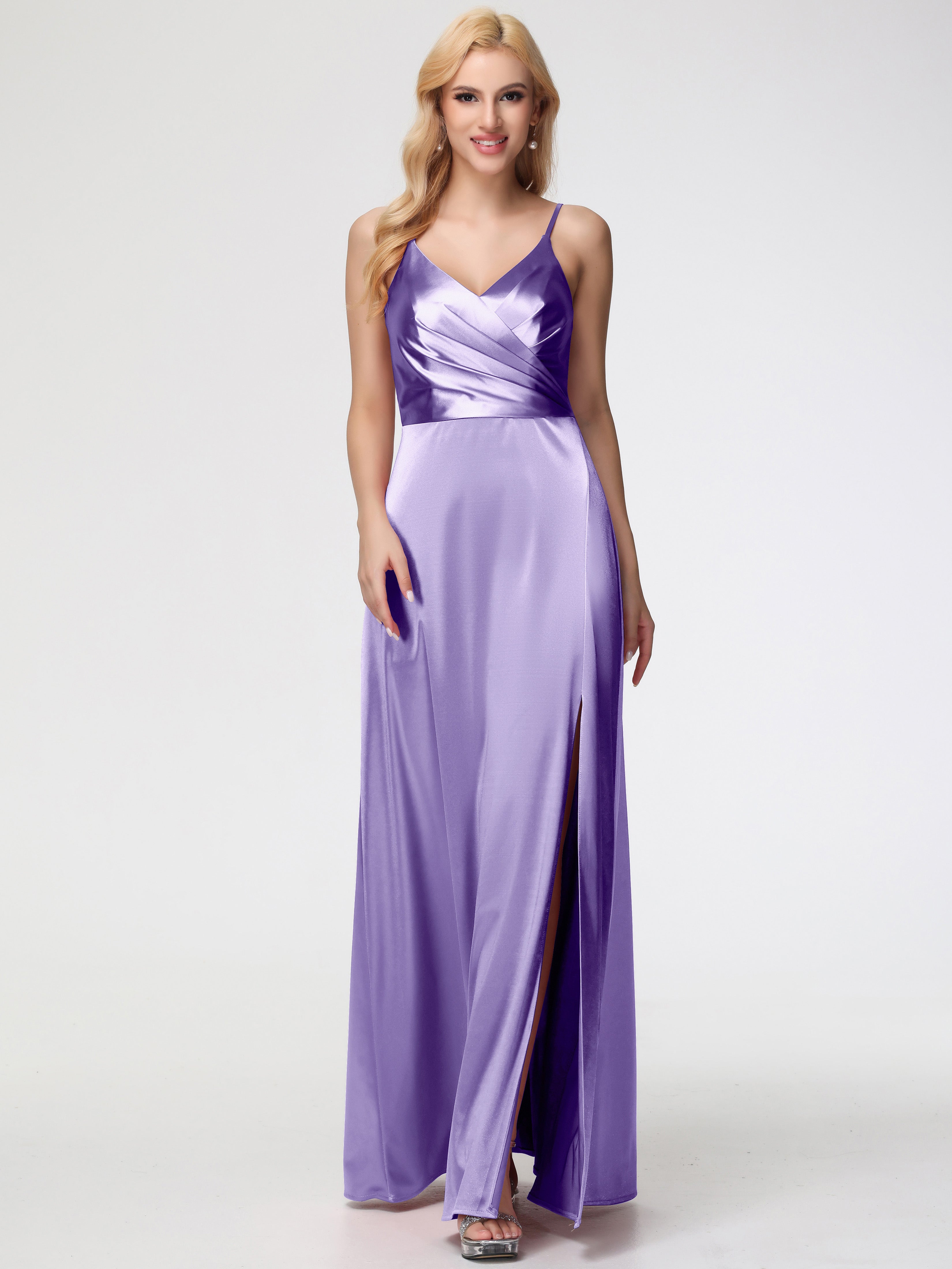 Tahiti Formal Dresses Spaghetti Straps A-Line V-Neck Pleats Stretch Sa Tahiti Formal Dresses Spaghetti Straps A-Line V-Neck Pleats Stretch Sa