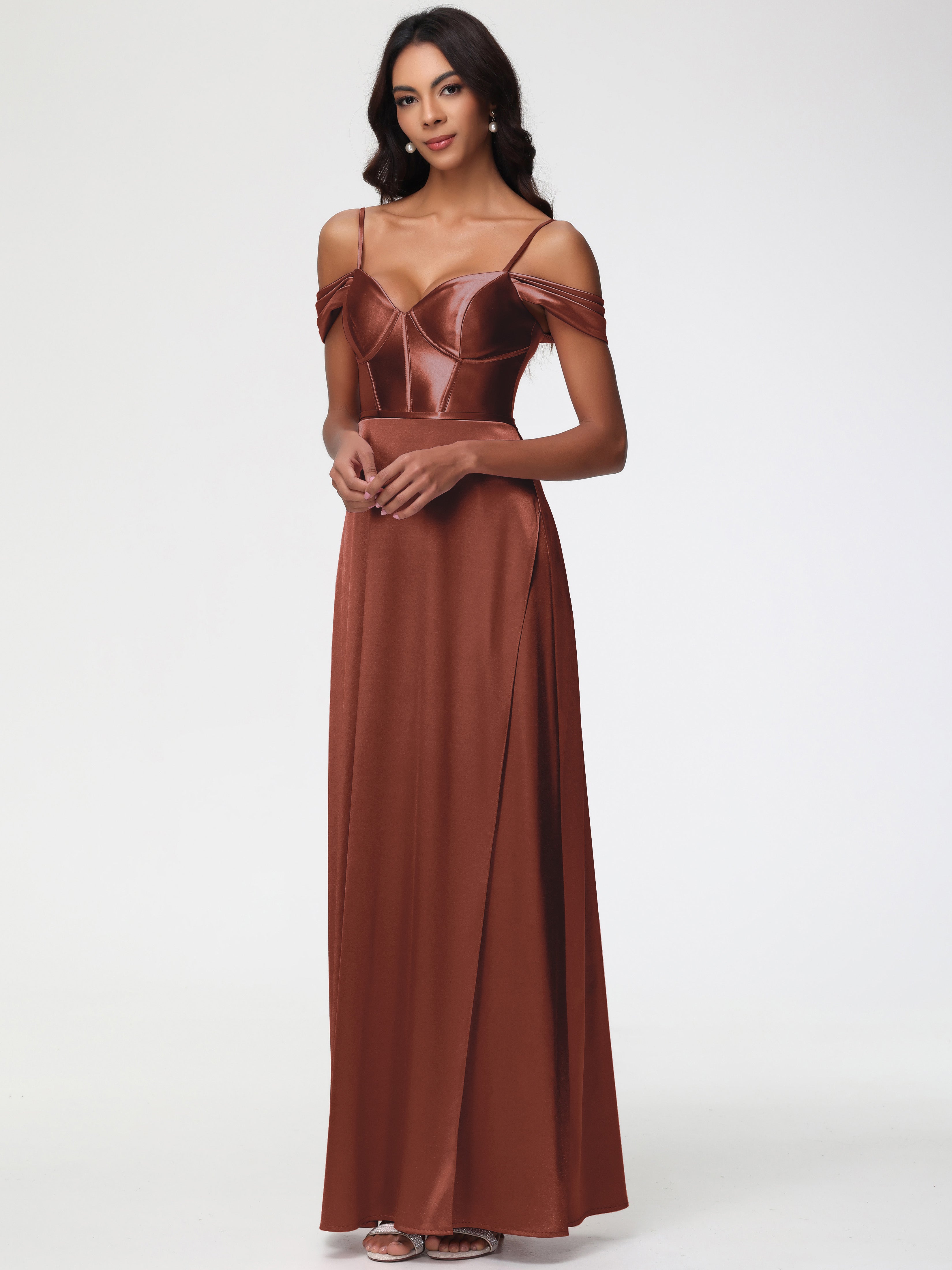 Terracotta Prom Dress Off The Shoulder Sweetheart Spaghetti Straps Lon Terracotta Prom Dress Off The Shoulder Sweetheart Spaghetti Straps Lon