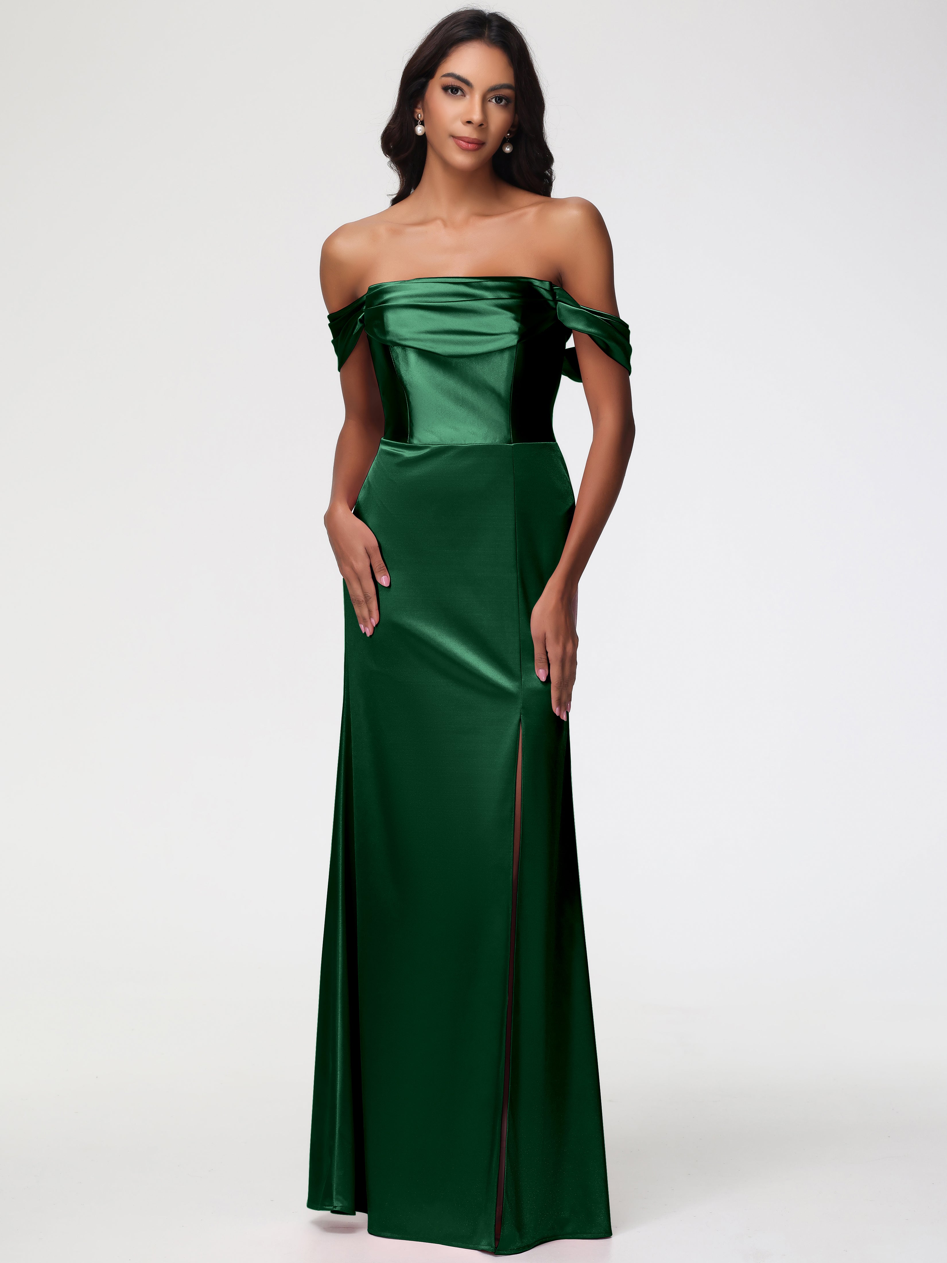 dark green satin cocktail dress Aspen Midi Dress - Deep Red Satin Slip Dress