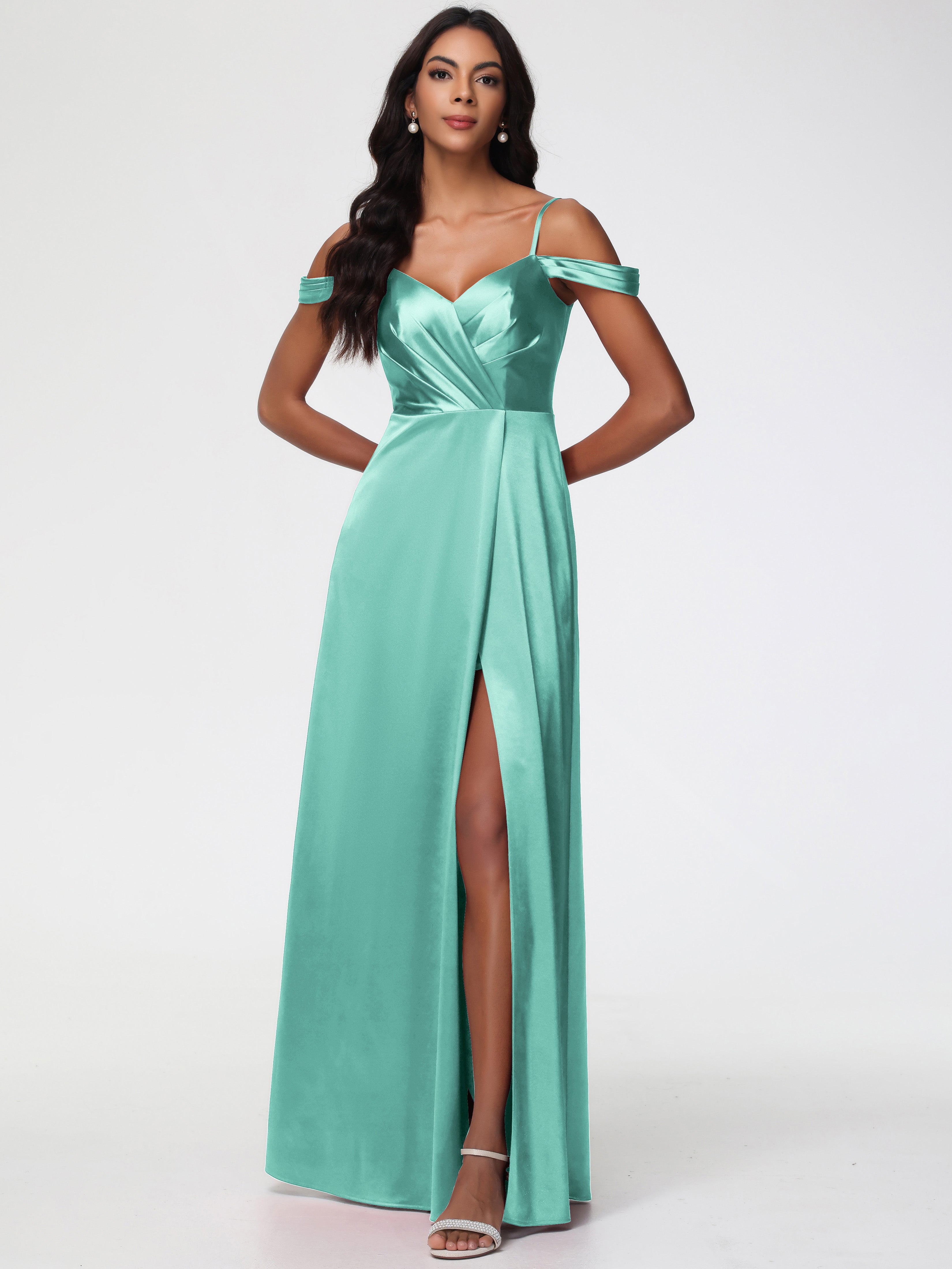 mint green a line prom dress A-line Mint Green Tulle Strapless Long Evening Prom Dresses, Custom Prom Dress, BGS0088