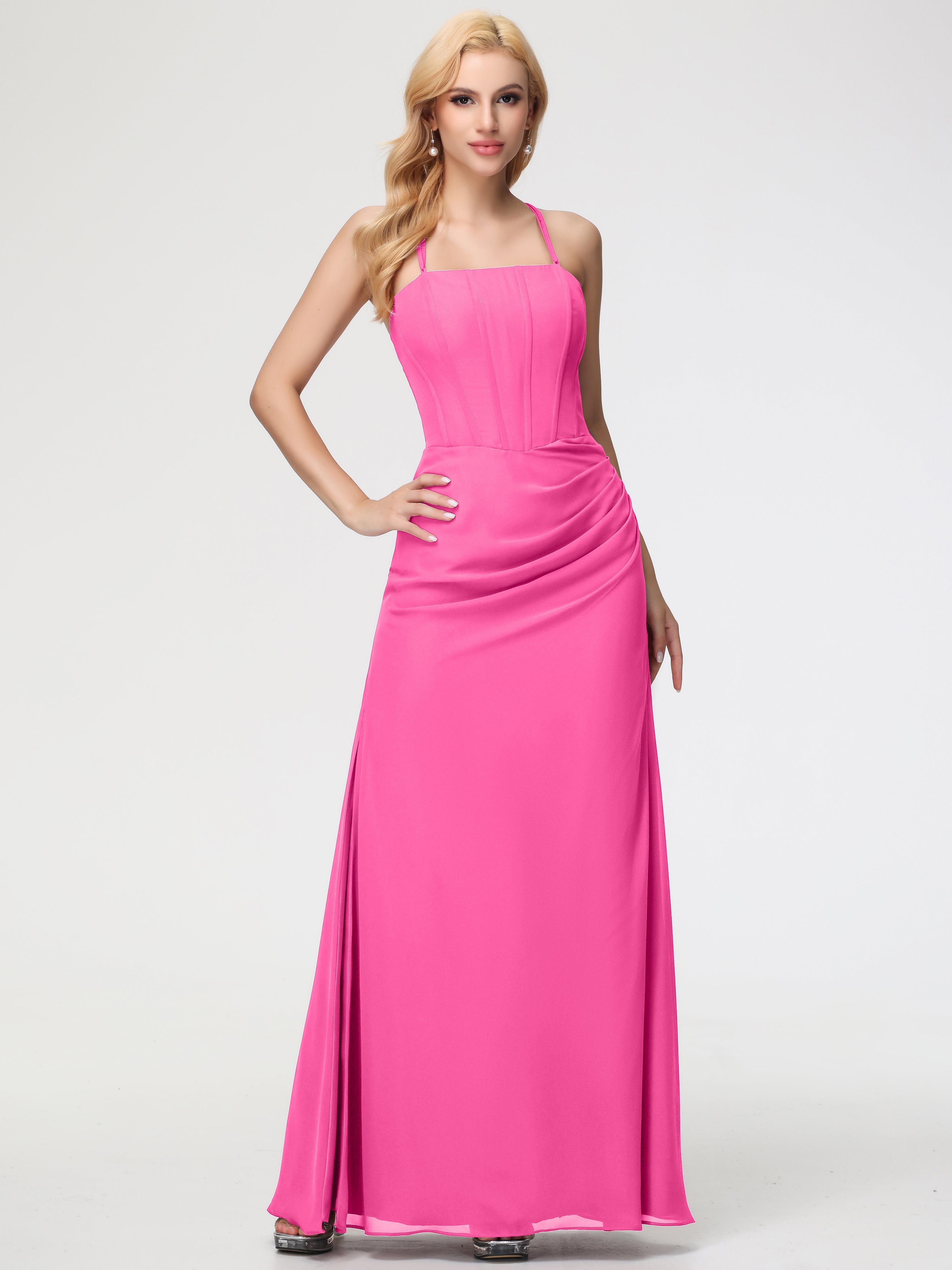 Bridesmaid Dresses Azalea Spaghetti Straps Sheath/Column Long Chiffon Bridesmaid Dresses With Slit Bridesmaid Dresses Azalea Spaghetti Straps Sheath/Column Long Chiffon Bridesmaid Dresses With Slit