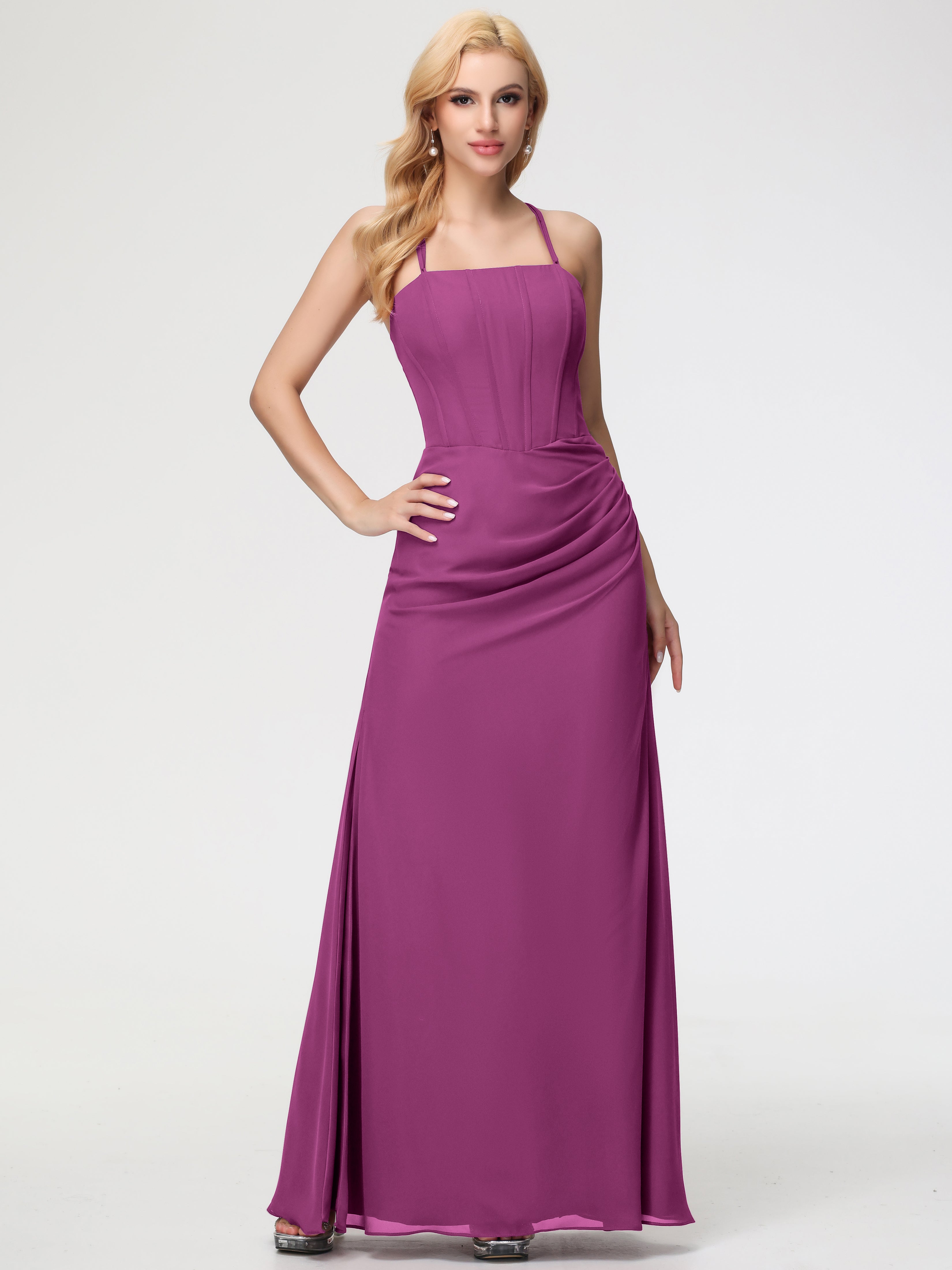 pink orchid bridesmaid dresses Orchid Pink Tie-Strap Bridesmaid Dresses